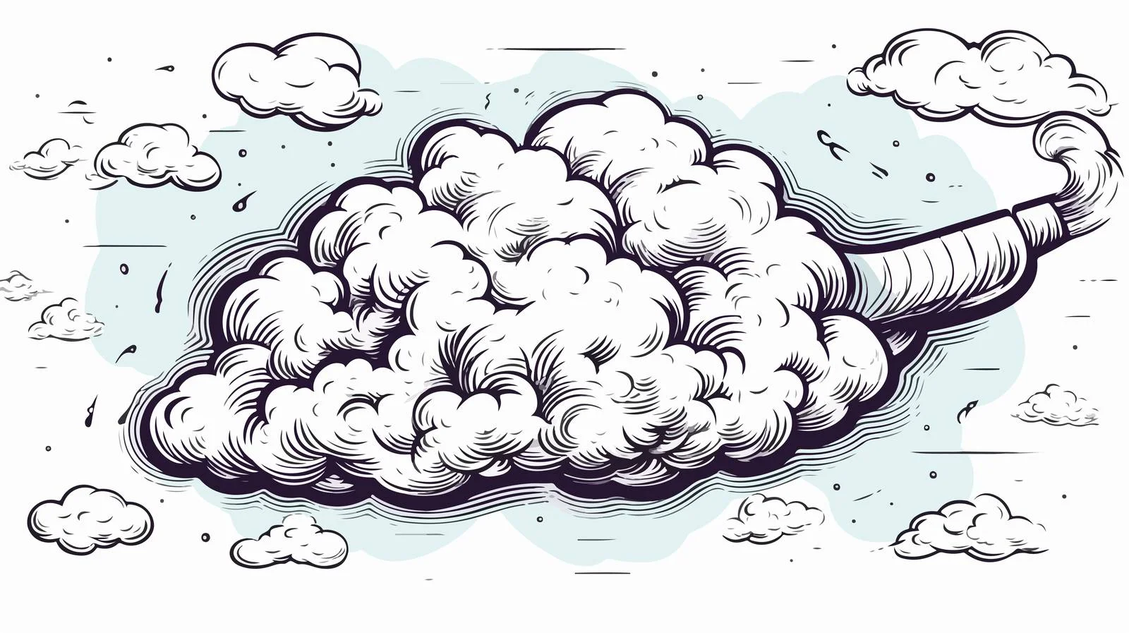 Hand-Drawn Cartoon Cigar with Thought Bubble — free download from Dotvec