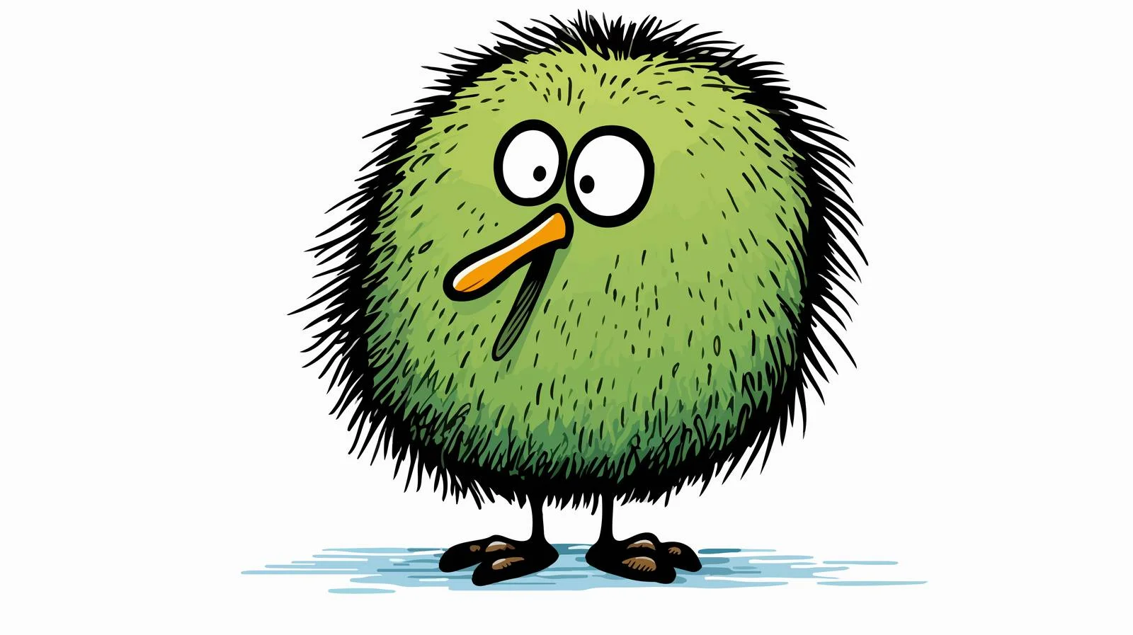 Whimsical Kiwi Cartoon with Textured Thought Bubble — free download from Dotvec