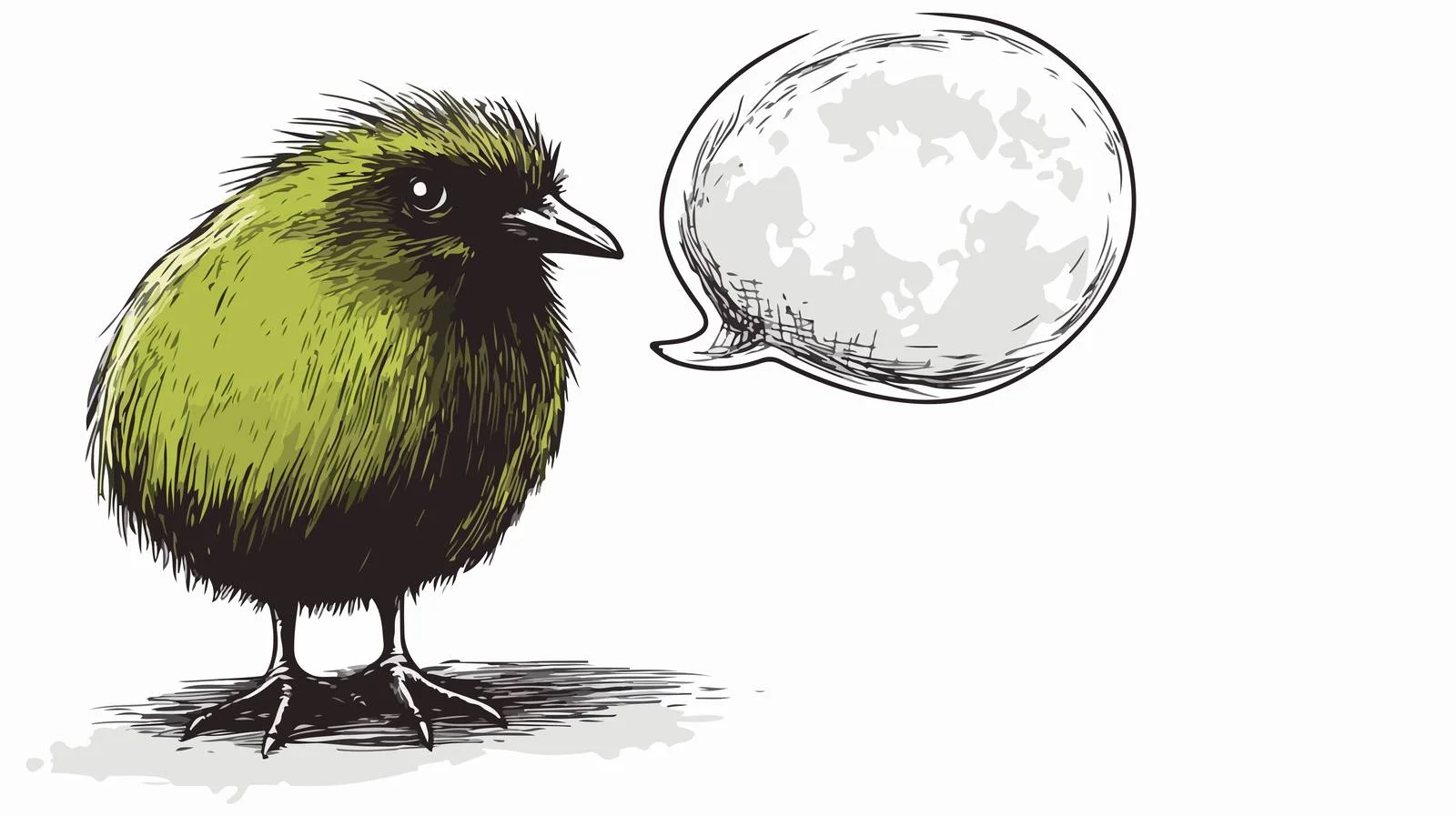 Whimsical Kiwi Thought Bubble Cartoon Illustration — free download from Dotvec