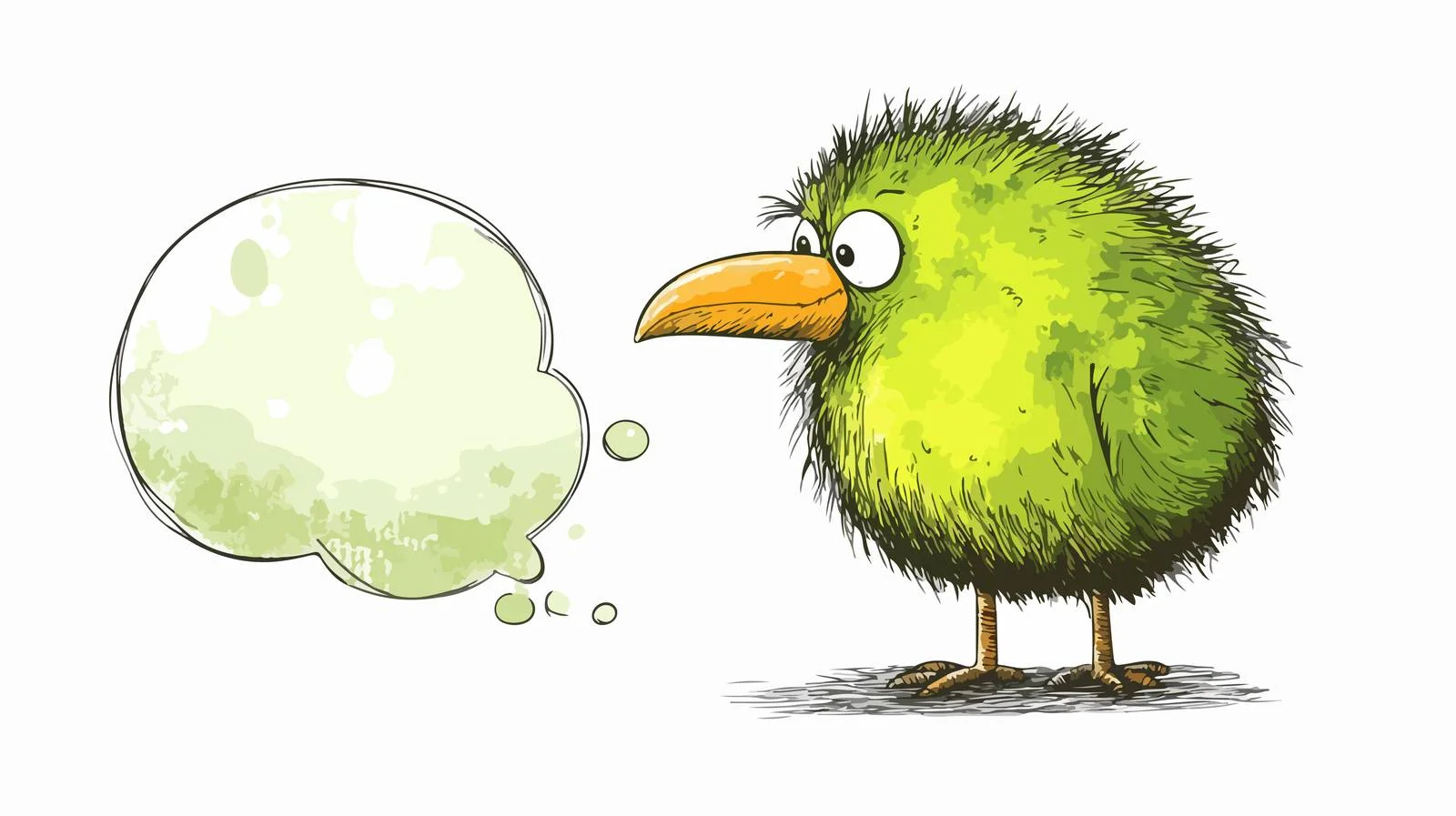 Creative Kiwi Cartoon Thought Bubble Illustration — free download from Dotvec