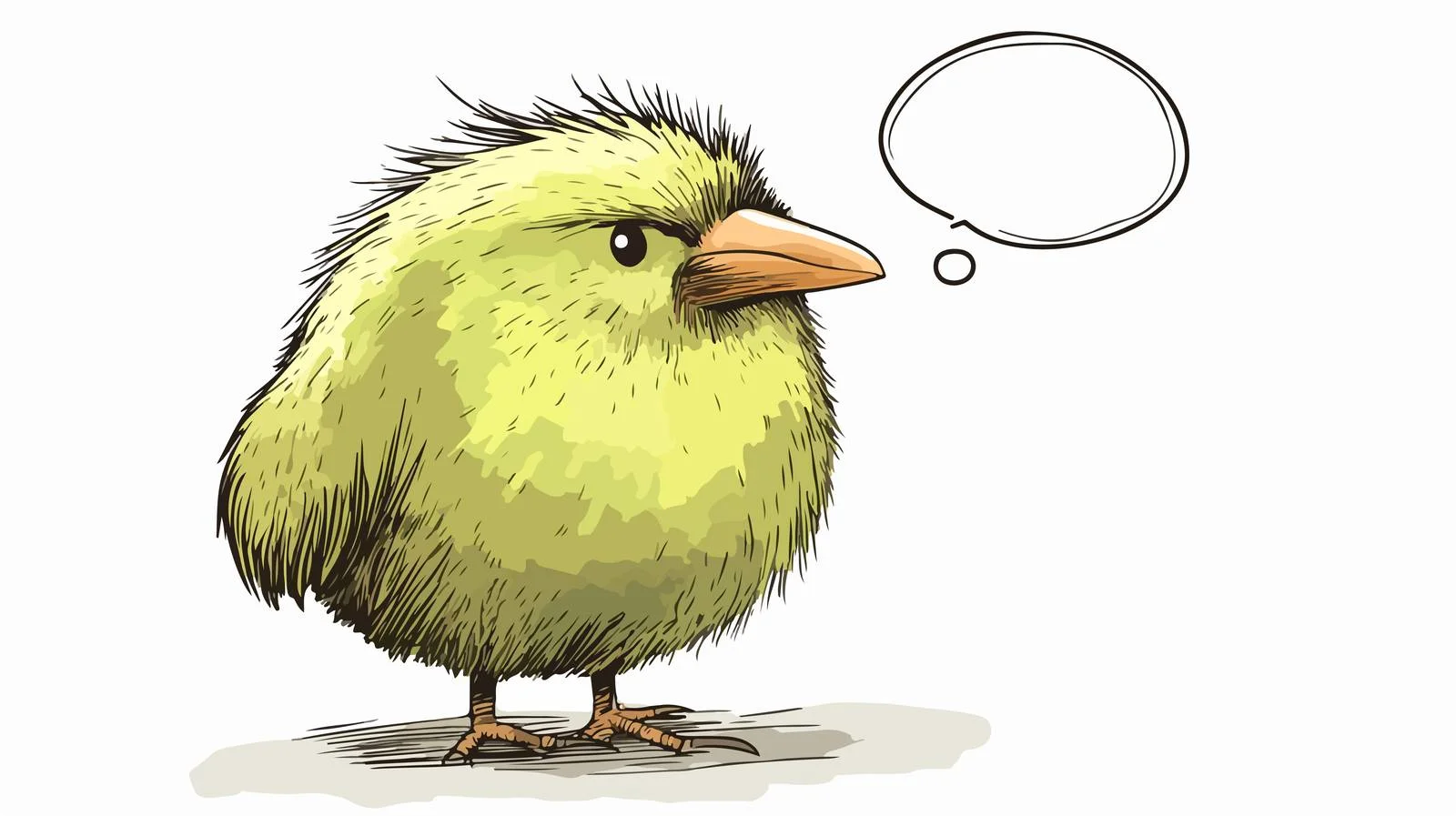 Creative Kiwi Cartoon with Thought Bubble — free download from Dotvec