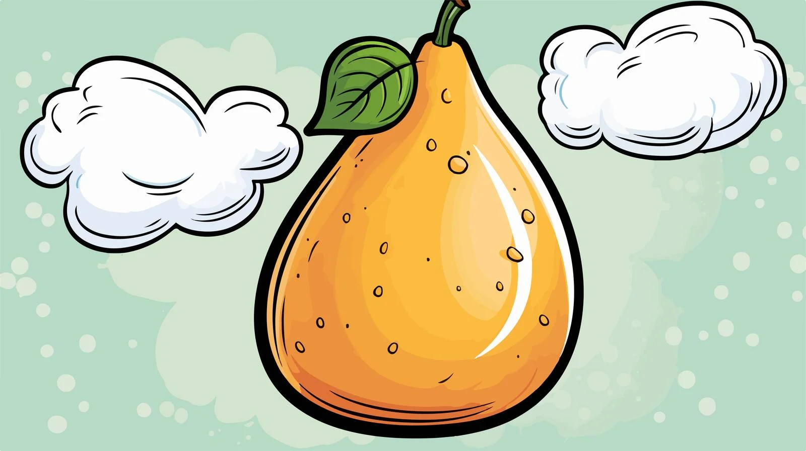 Cartoon Pear Thought Bubble Drawing — free download from Dotvec