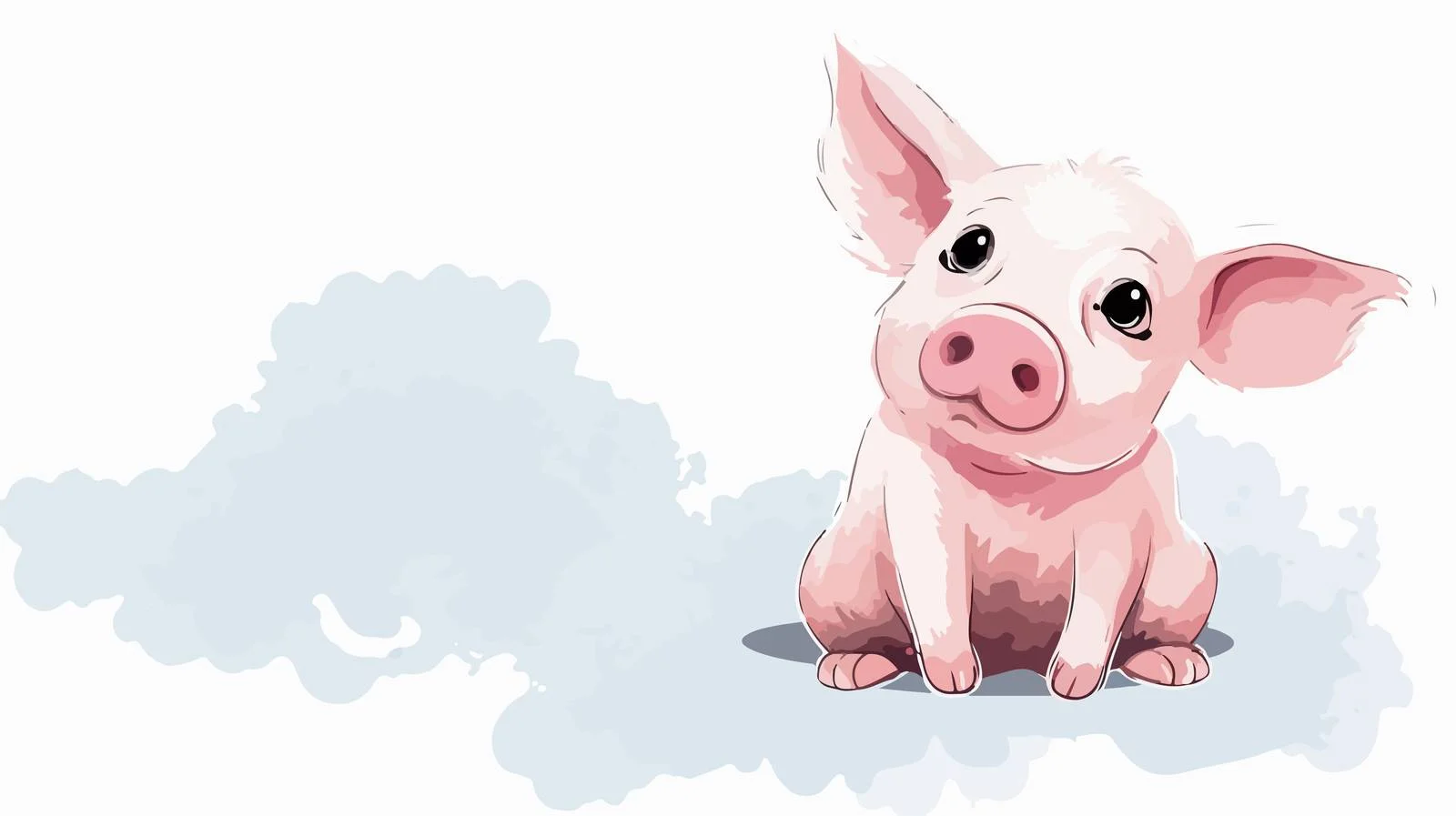 Playful Cartoon Pig with Thought Bubble — free download from Dotvec