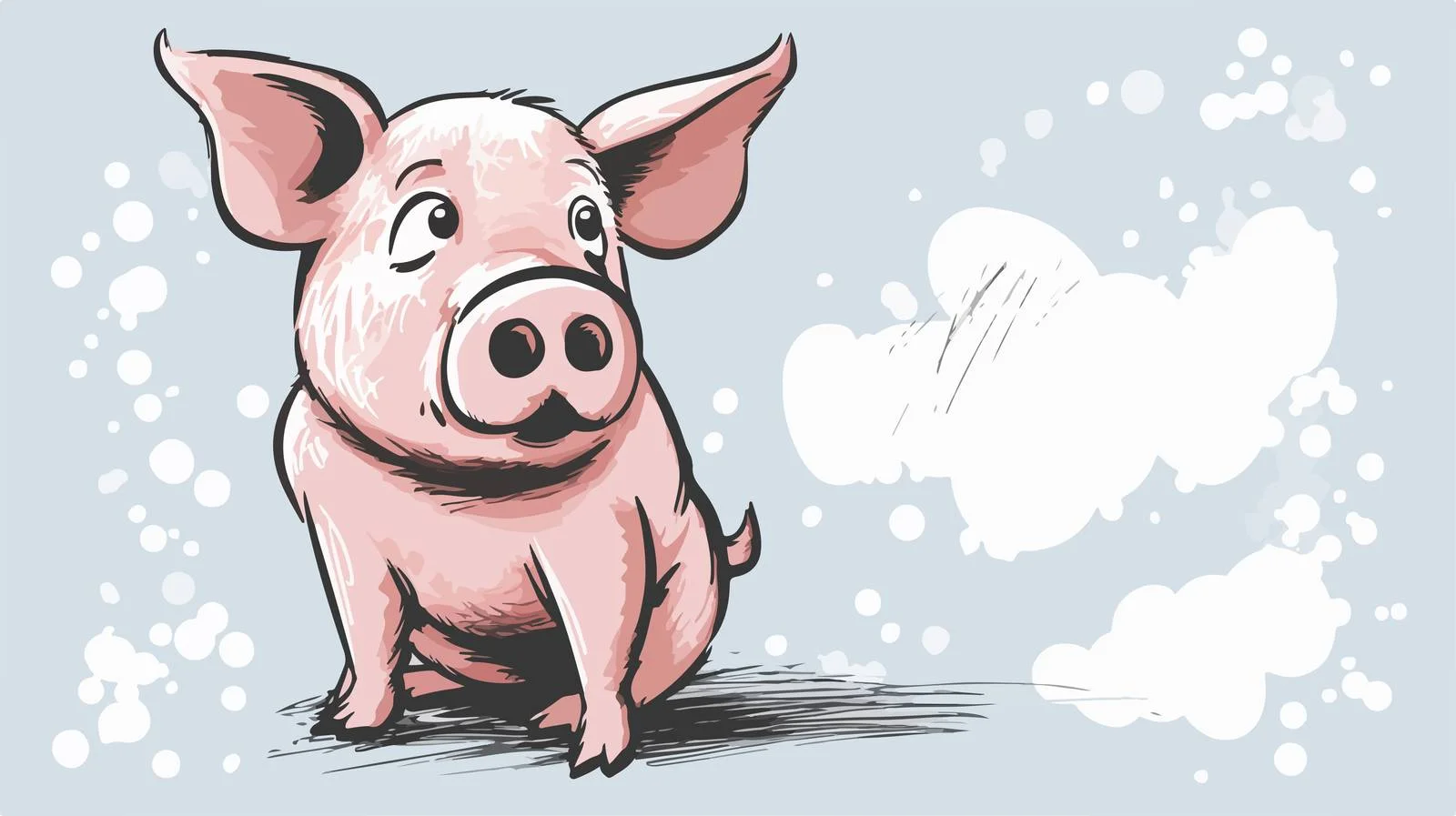 Illustration: Pig Cartoon with Thought Bubble — free download from Dotvec