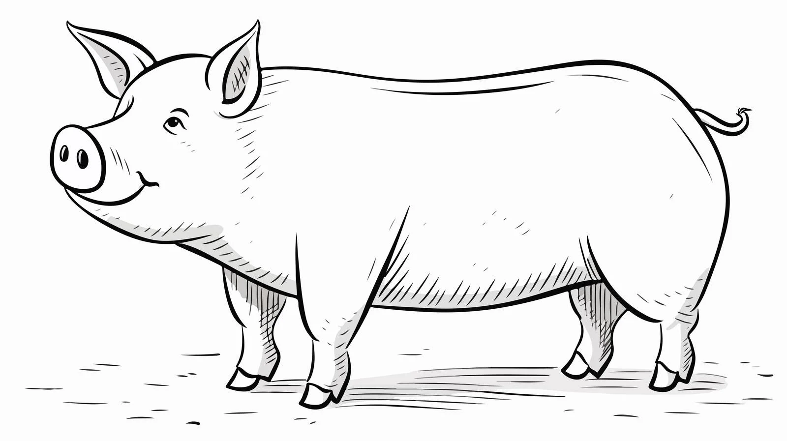 Cartoon Pig Thought Bubble Sketch — free download from Dotvec