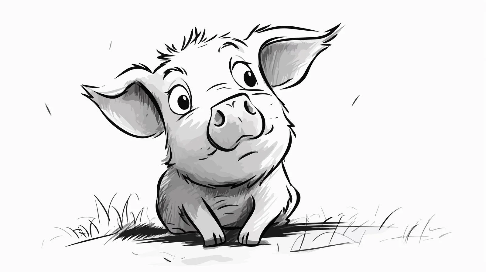 Whimsical Cartoon Pig in Thought Bubble — free download from Dotvec