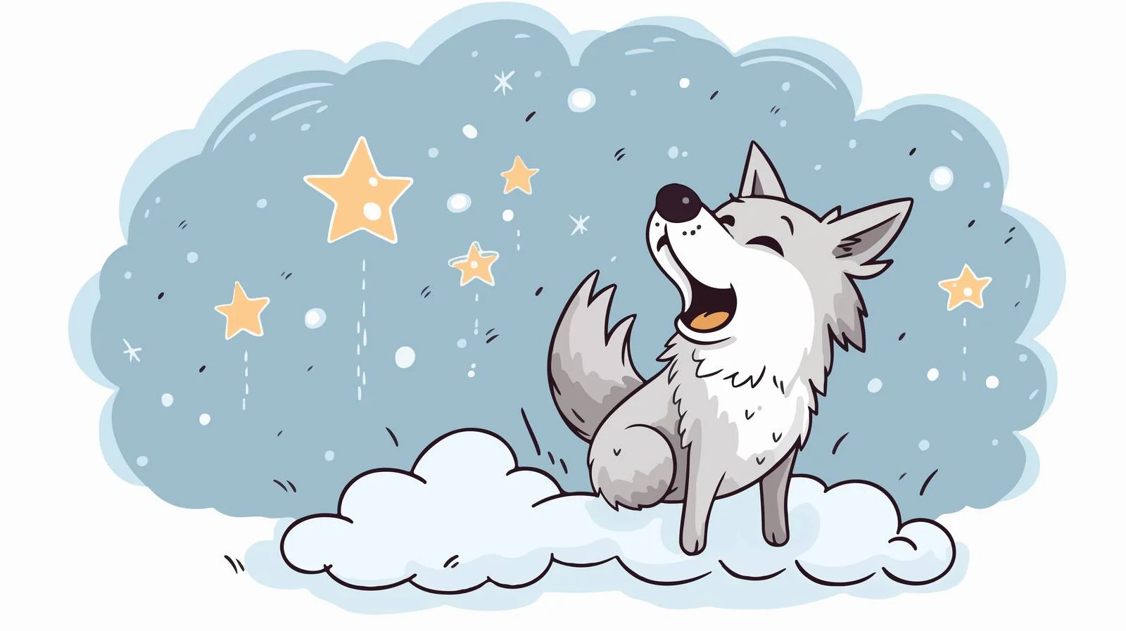 Whimsical Cartoon Wolf in Thought Bubble — free download from Dotvec