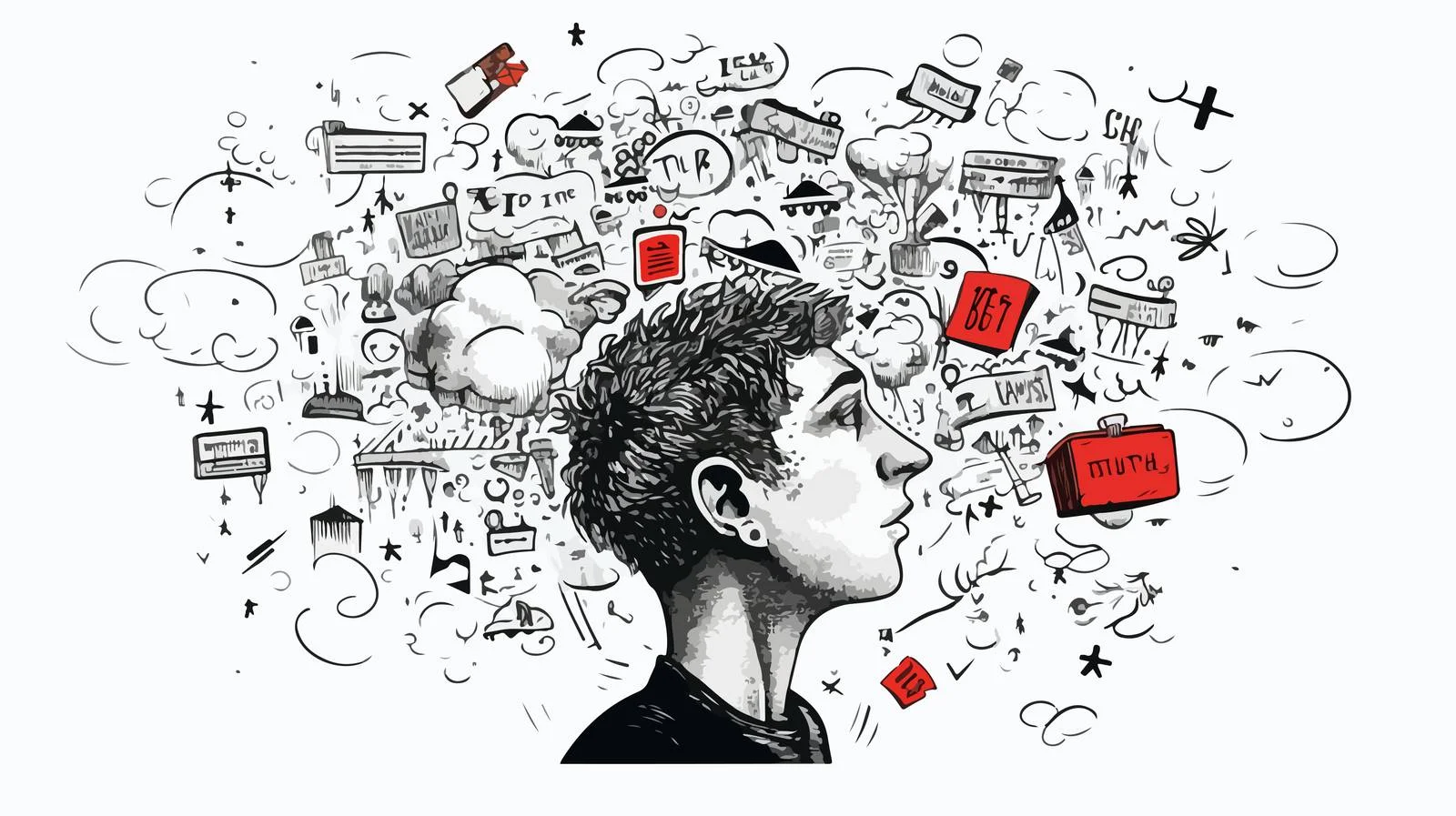 Hand-drawn Cartoon Thought Bubble Illustration — free download from Dotvec