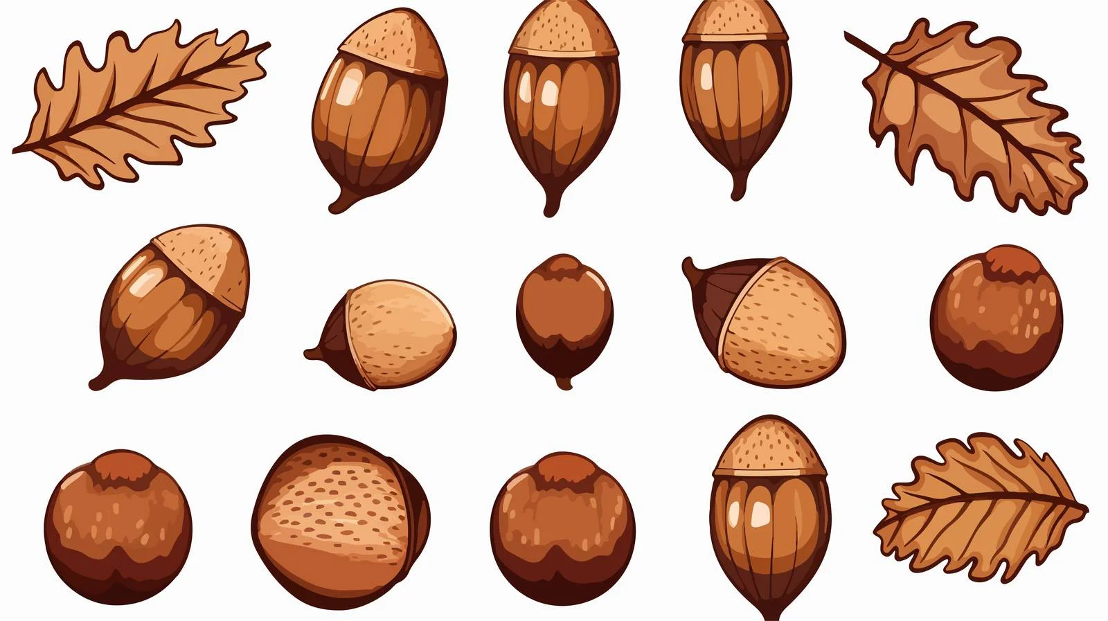 Retro Acorn Cartoon Stock Illustration — free download from Dotvec