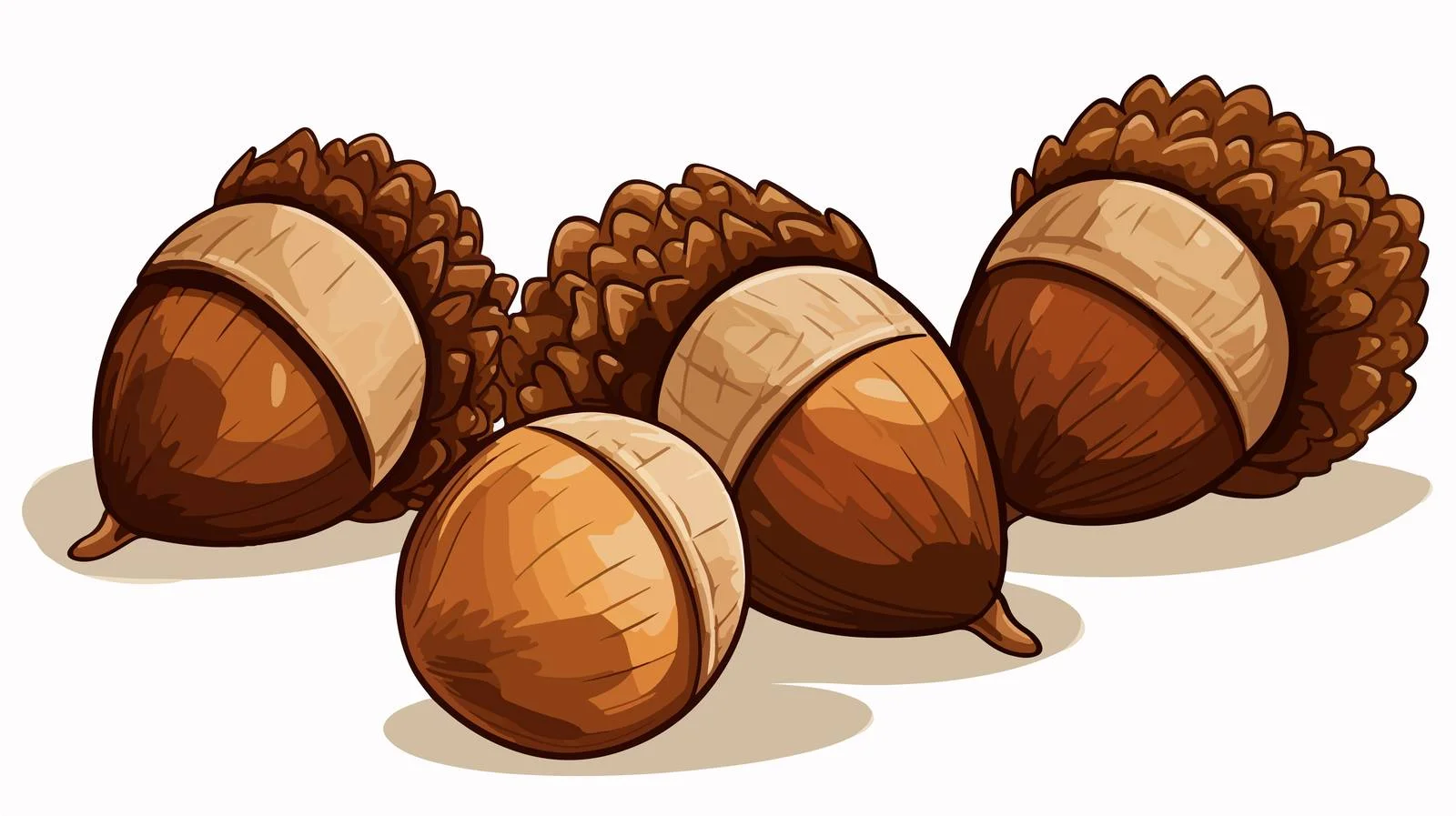 Retro Cartoon Acorns Stock Illustration — free download from Dotvec