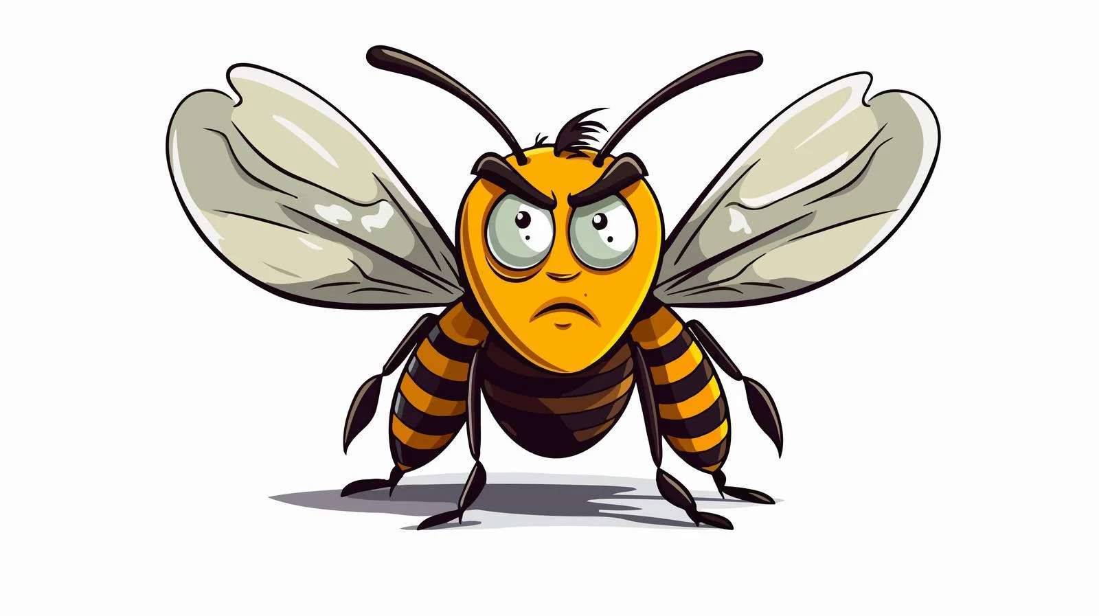 Retro Angry Bee Cartoon Stock Vector — free download from Dotvec
