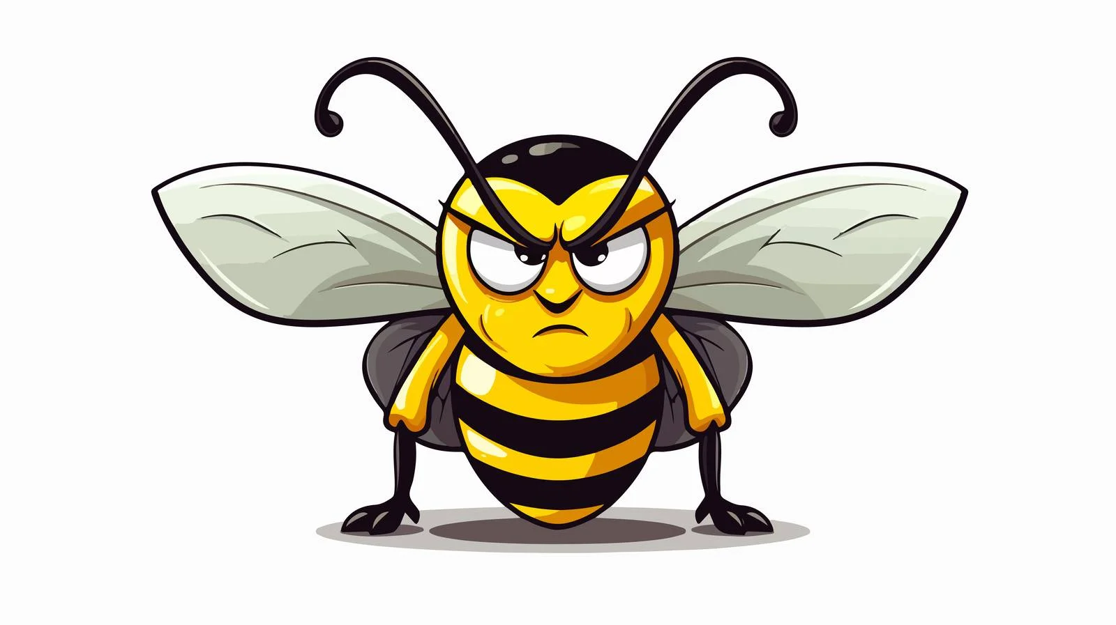 Vintage Angry Bee Cartoon Vector Illustration – free fury image from Dotvec