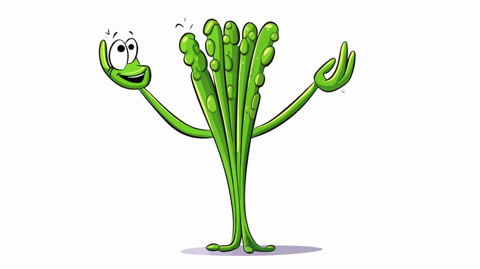 Vintage Asparagus Cartoon Illustration — free download from Dotvec