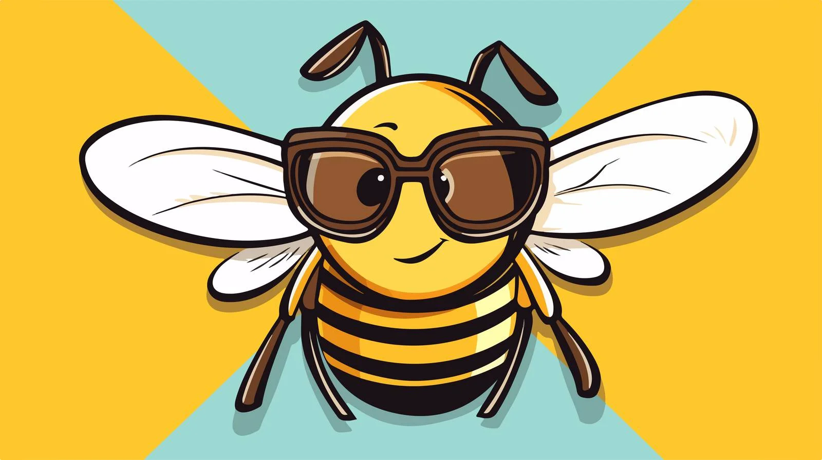 Retro Cartoon Bee with Sunglasses — free download from Dotvec