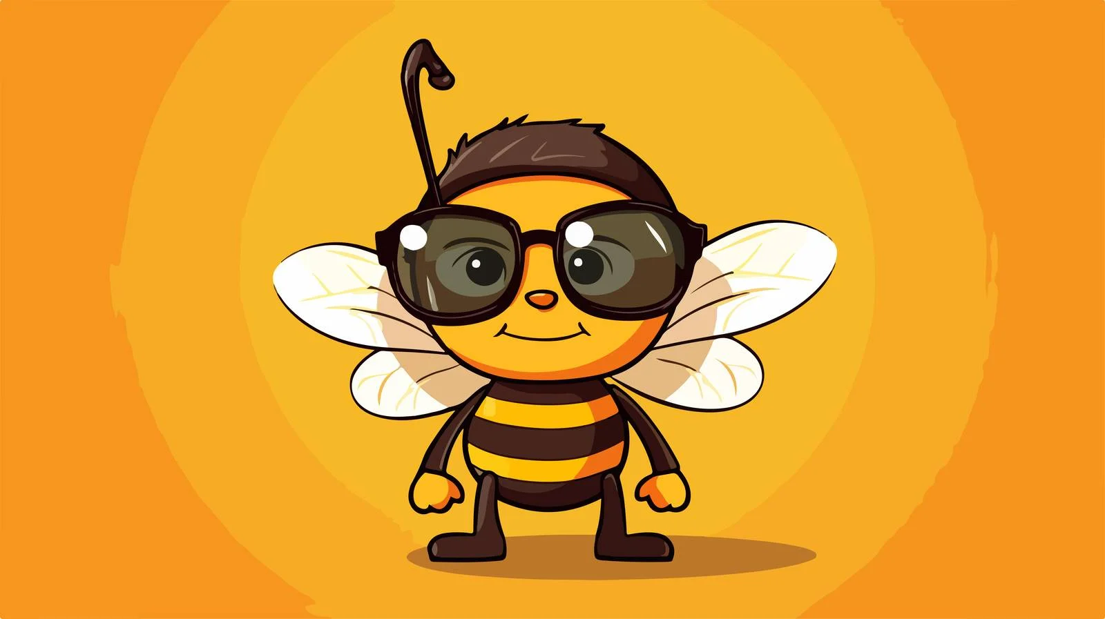 Retro Bee in Sunglasses — free download from Dotvec