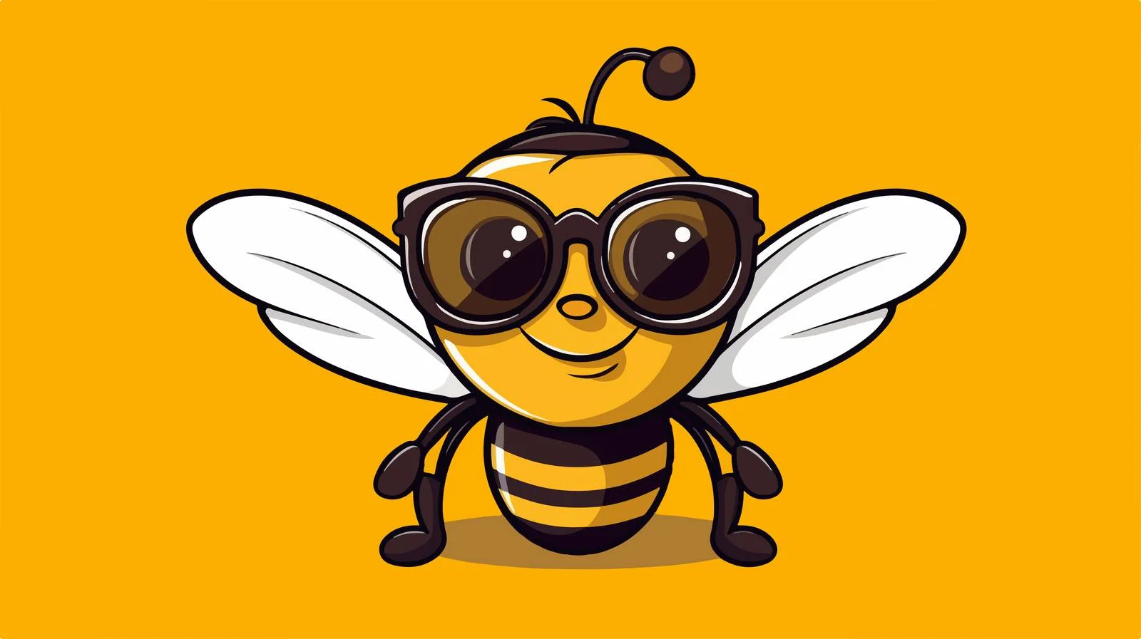 Retro Cartoon Bee with Sunglasses — free download from Dotvec