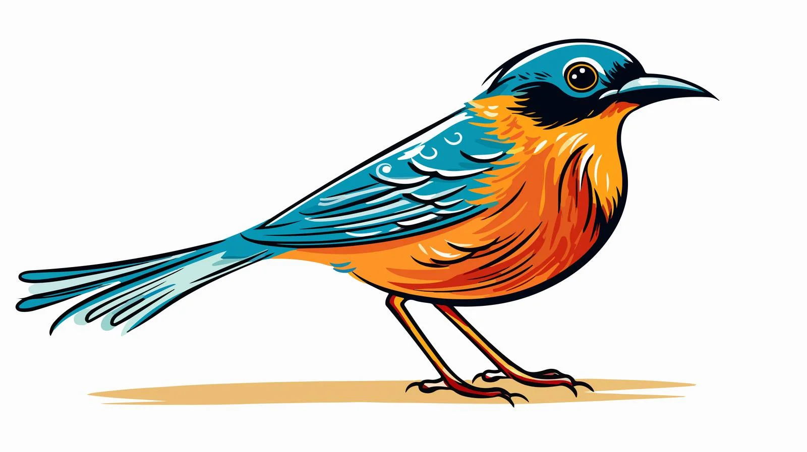 Retro Cartoon Bird Illustration — free download from Dotvec
