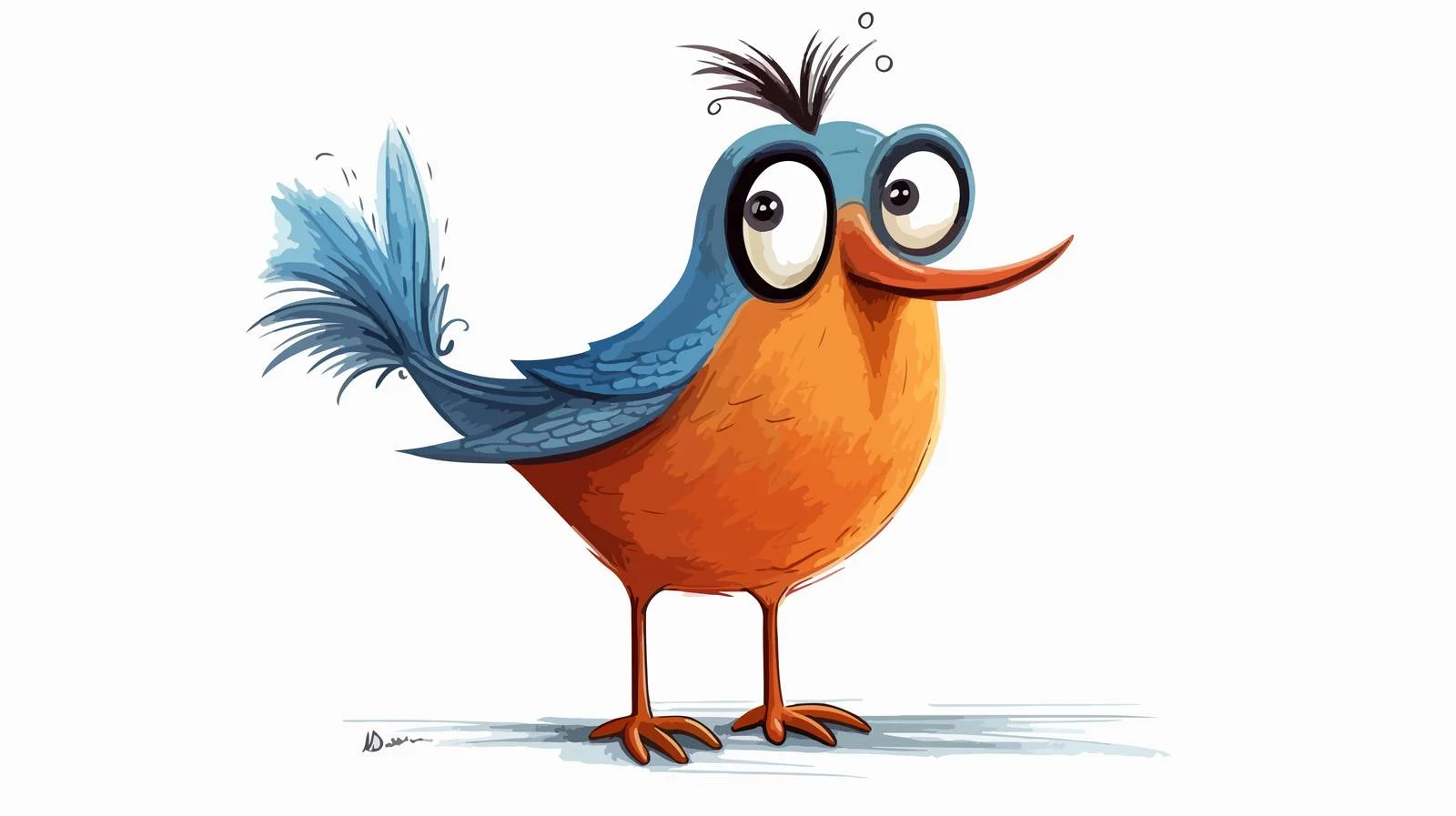 Vintage Cartoon Bird Illustration — free download from Dotvec