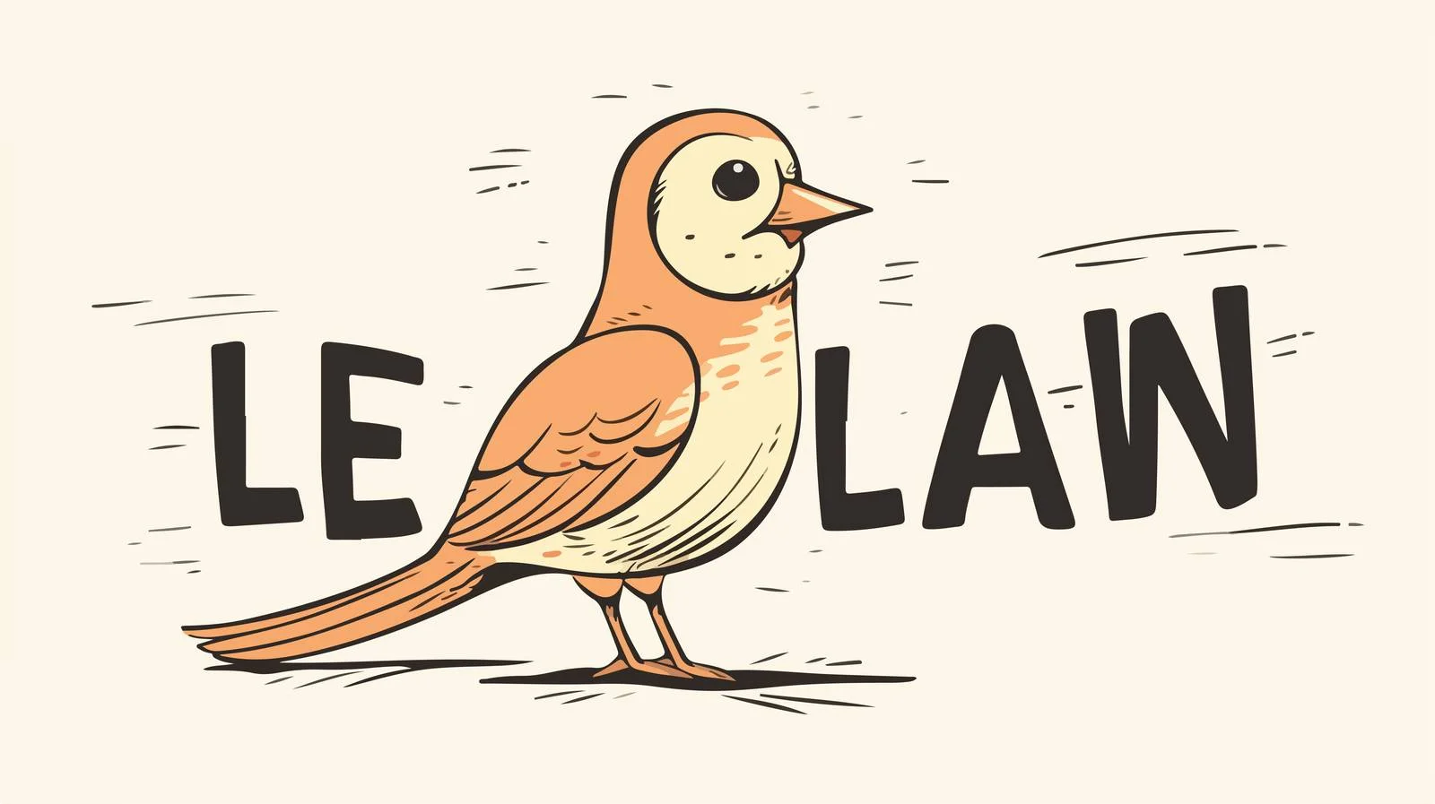 Retro Cartoon Bird on Learn Text — free download from Dotvec