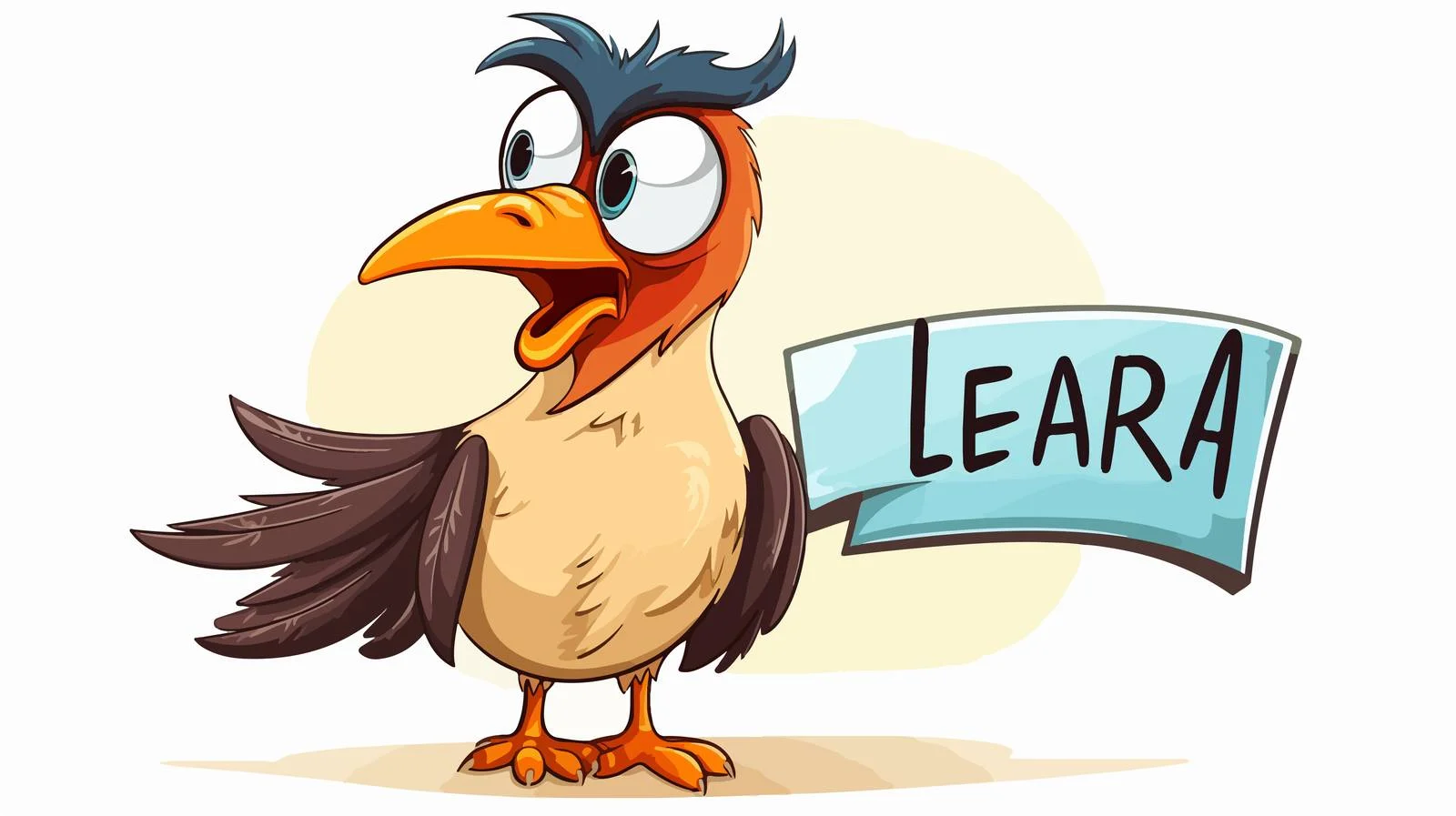 Retro Cartoon Bird Learning Illustration — free download from Dotvec