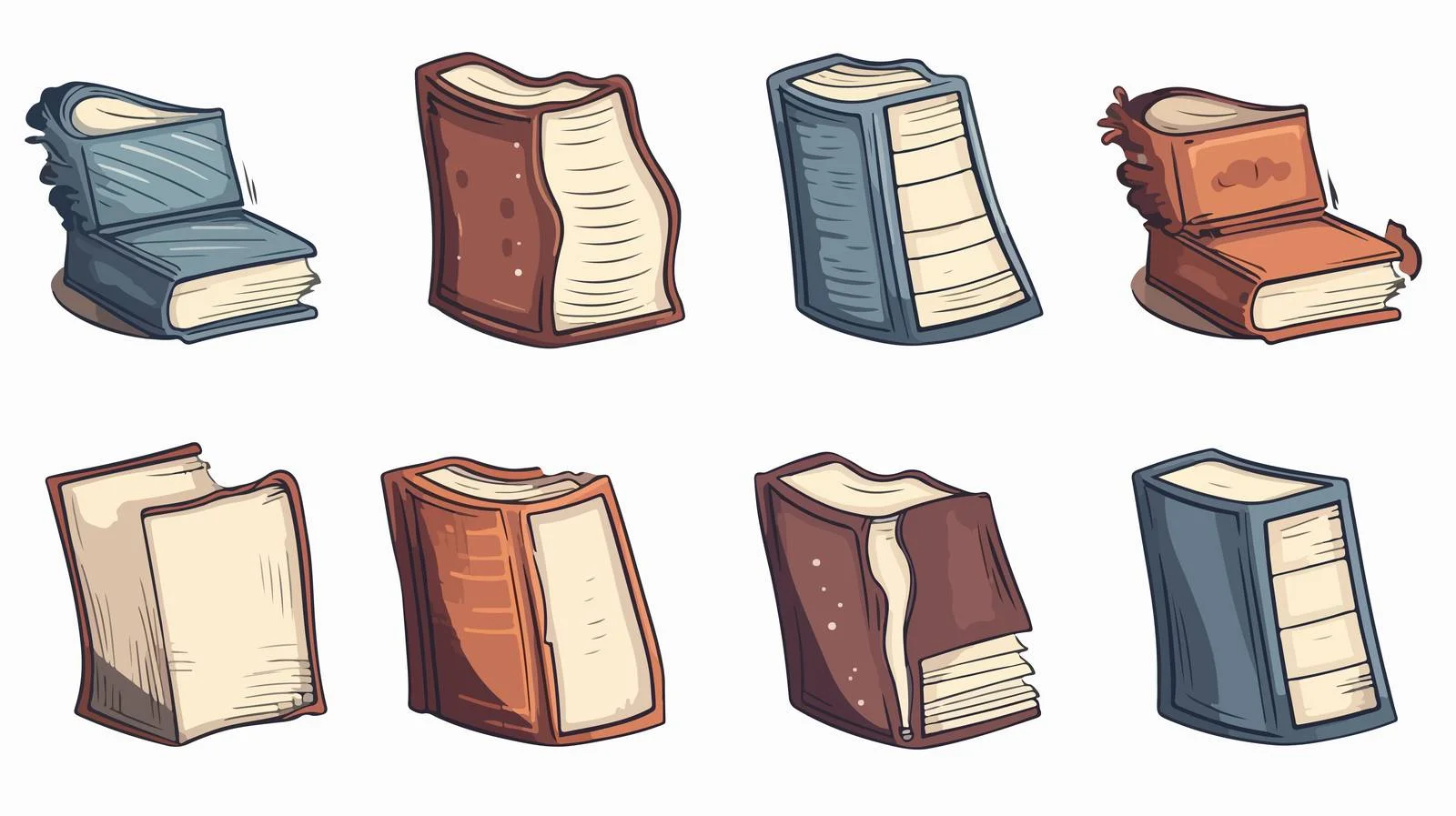 Retro Cartoon Books Vector Illustration — free download from Dotvec