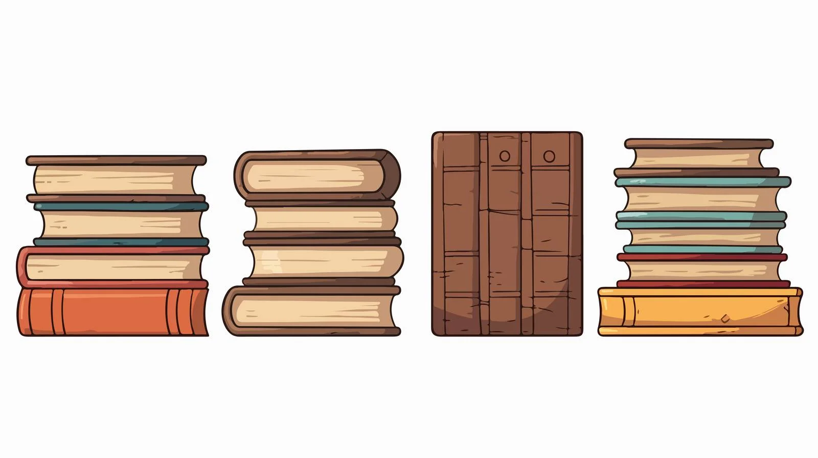 Retro Cartoon Books Vector Illustration — free download from Dotvec