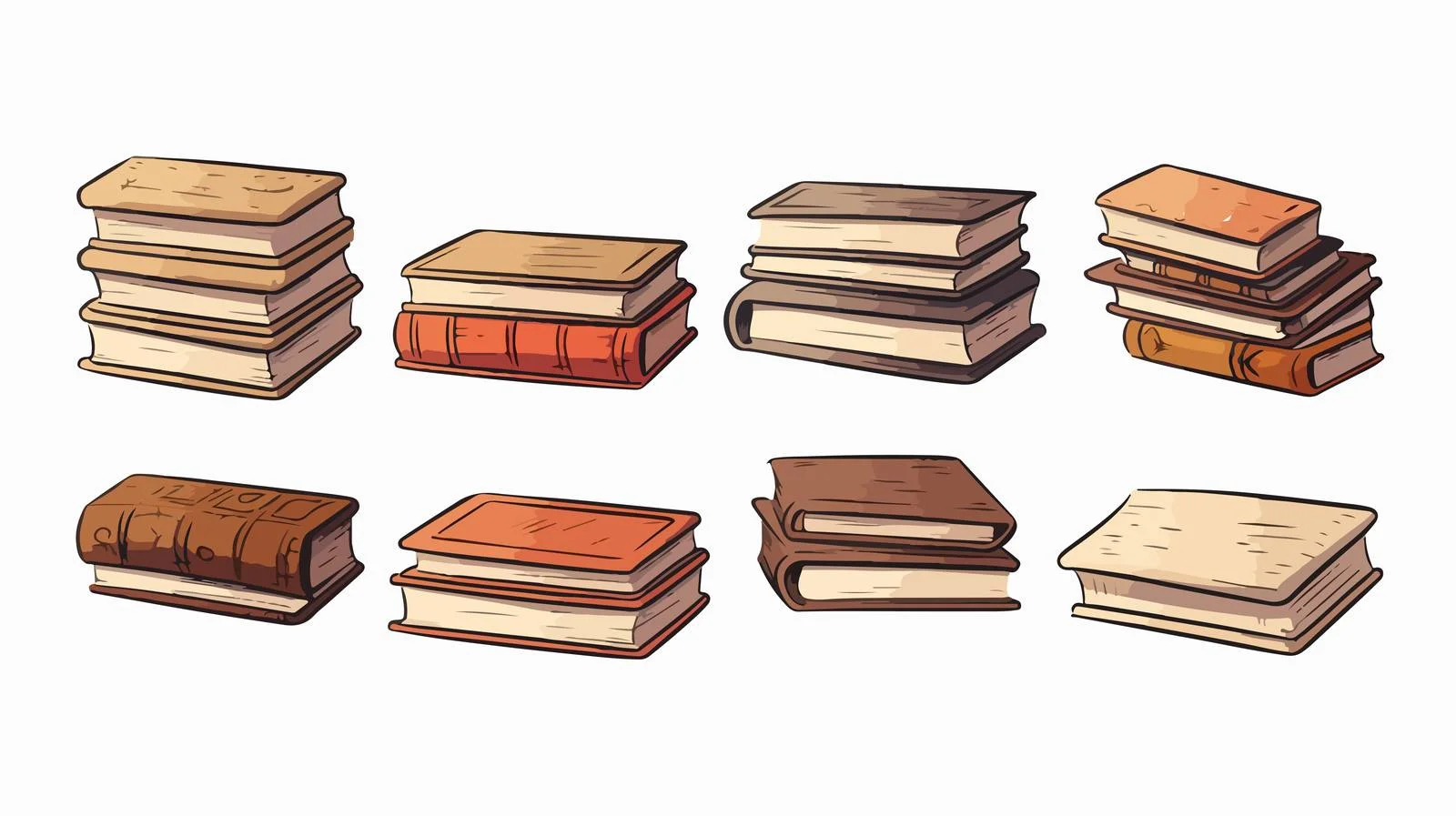 Vintage Cartoon Books Vector Illustration — free download from Dotvec