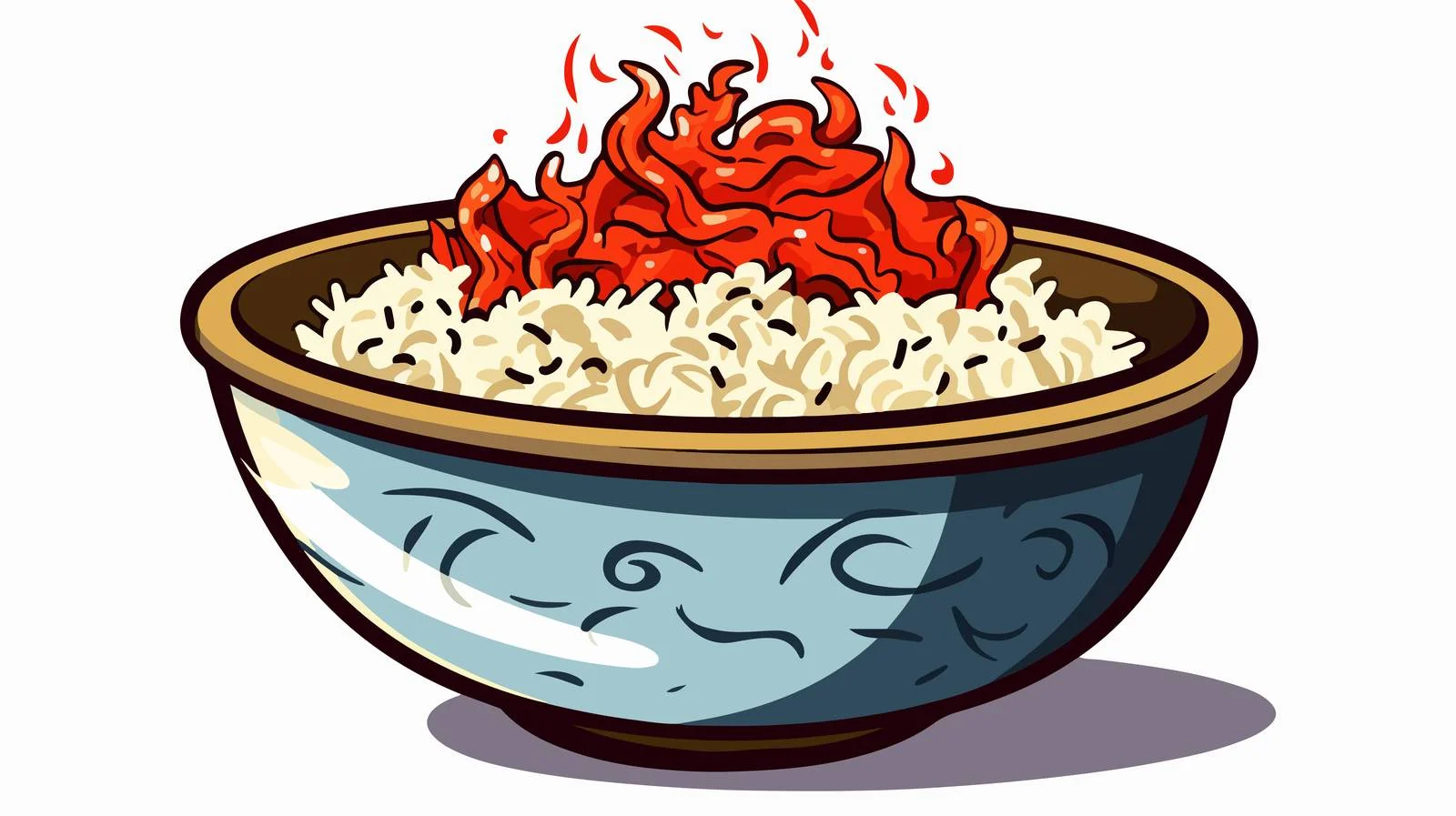 Retro Cartoon Rice Bowl Vector Illustration — free download from Dotvec