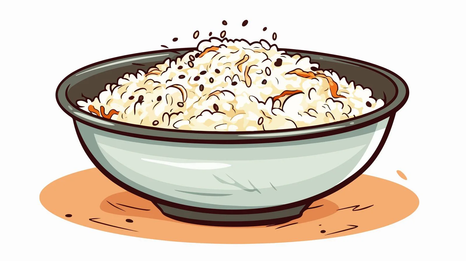 Vintage Cartoon Rice Bowl Vector Illustration — free download from Dotvec