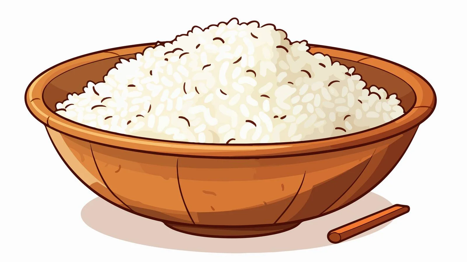 Retro Cartoon Rice Bowl Illustration — free download from Dotvec