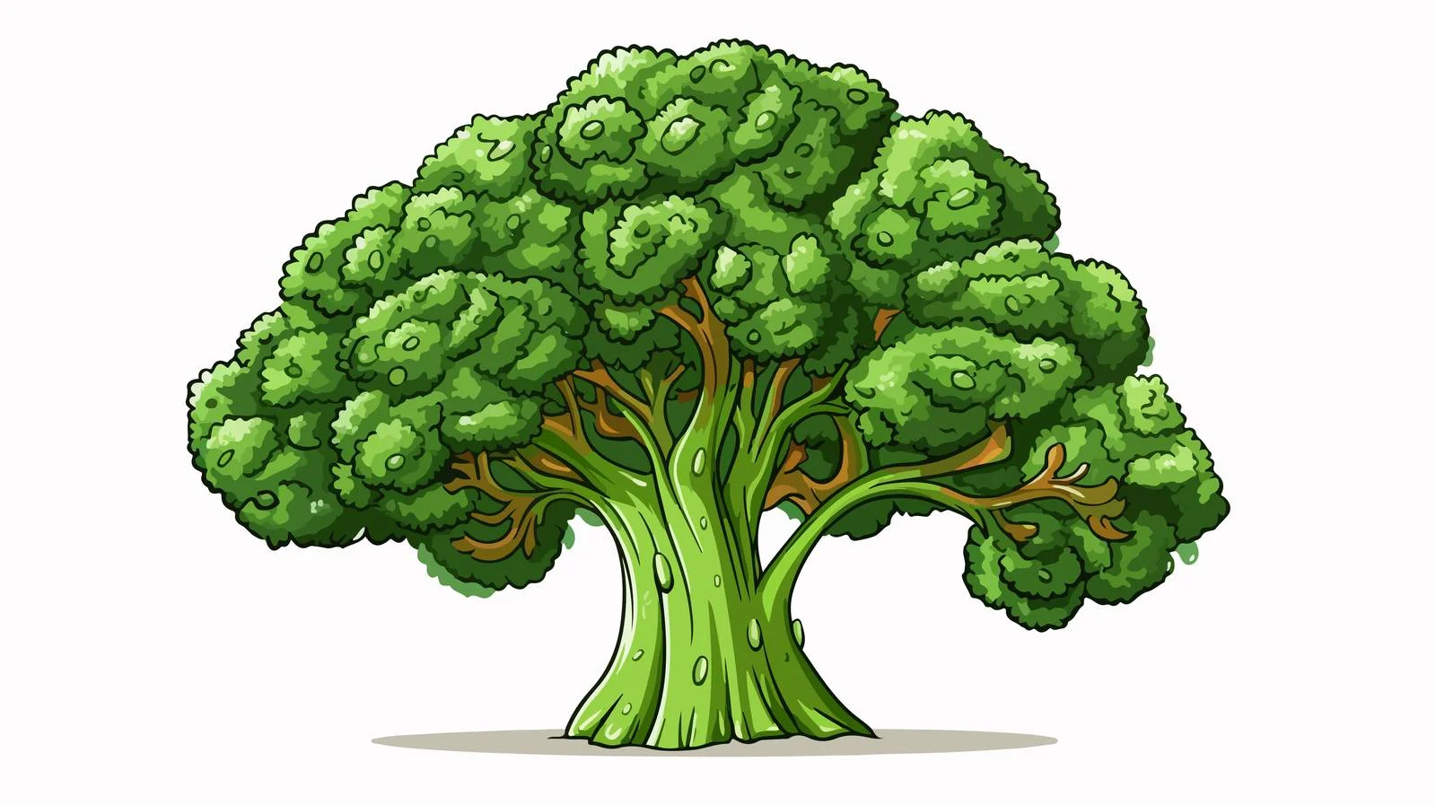 Retro Cartoon Broccoli Illustration — free download from Dotvec