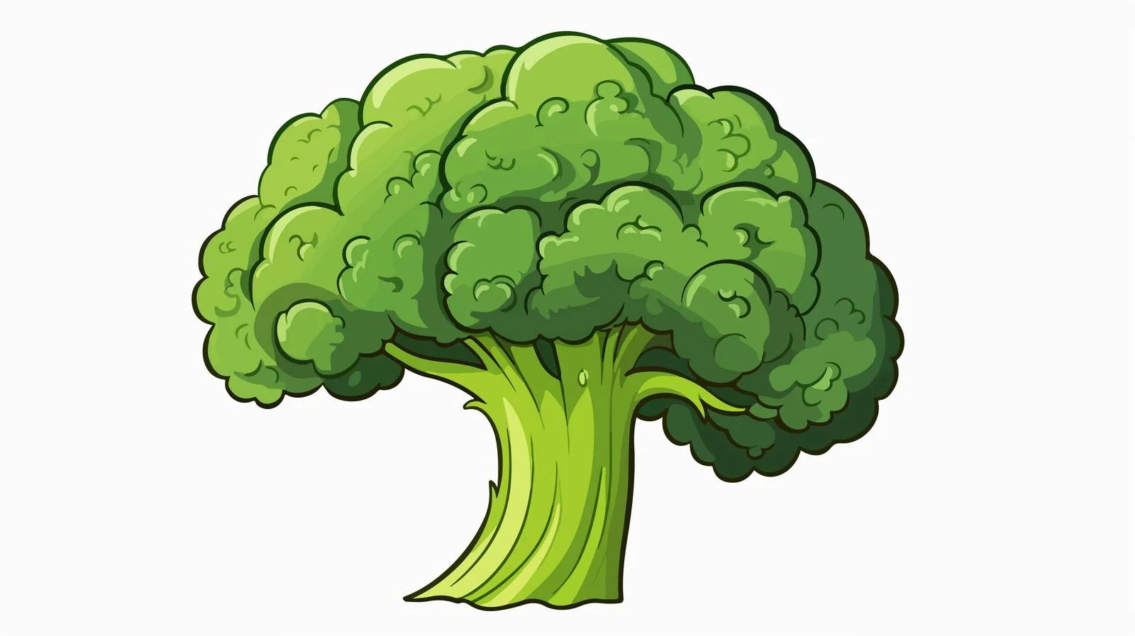 Retro Cartoon Broccoli Illustration — free download from Dotvec