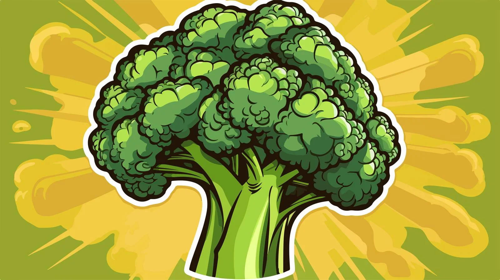 Retro Cartoon Broccoli Stock Vector Illustration — free download from Dotvec