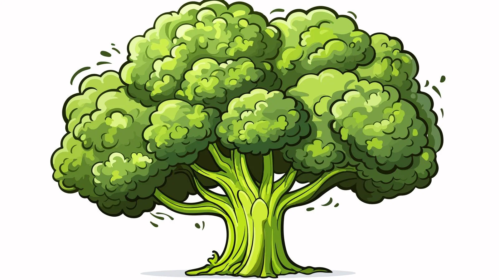 Retro Cartoon Broccoli Vector Illustration — free download from Dotvec