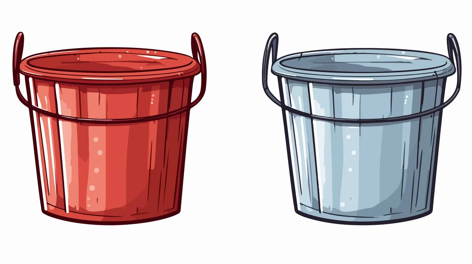 Vintage Cartoon Bucket Vector Illustration — free download from Dotvec