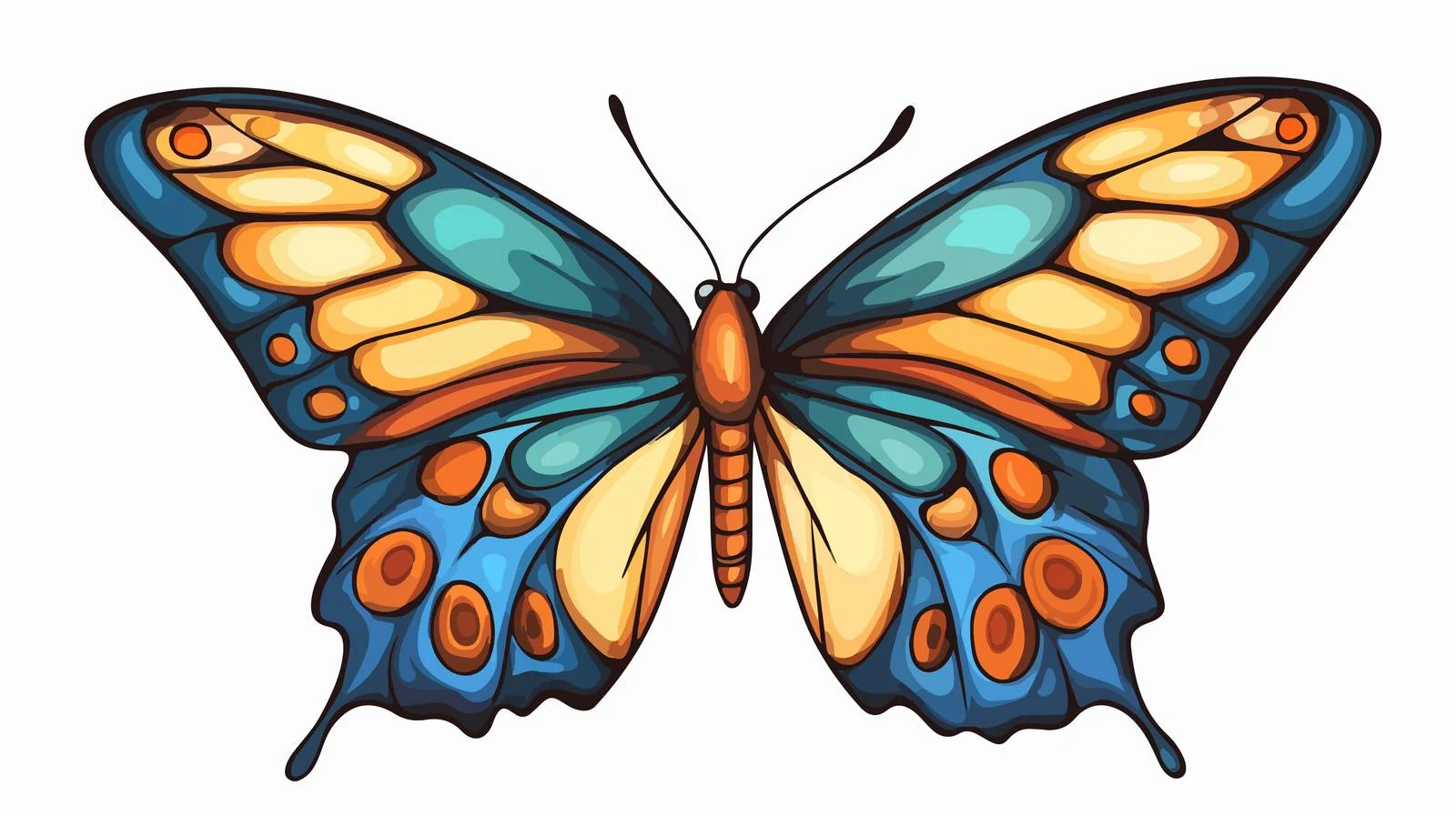Vintage Butterfly Cartoon Vector Illustration — free download from Dotvec