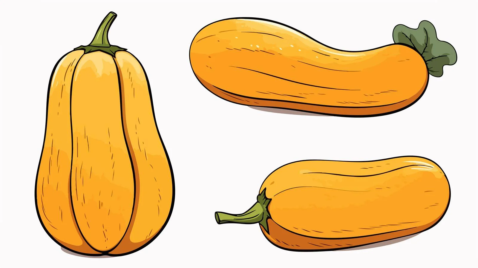 Retro Butternut Squash Cartoon Illustration — free download from Dotvec