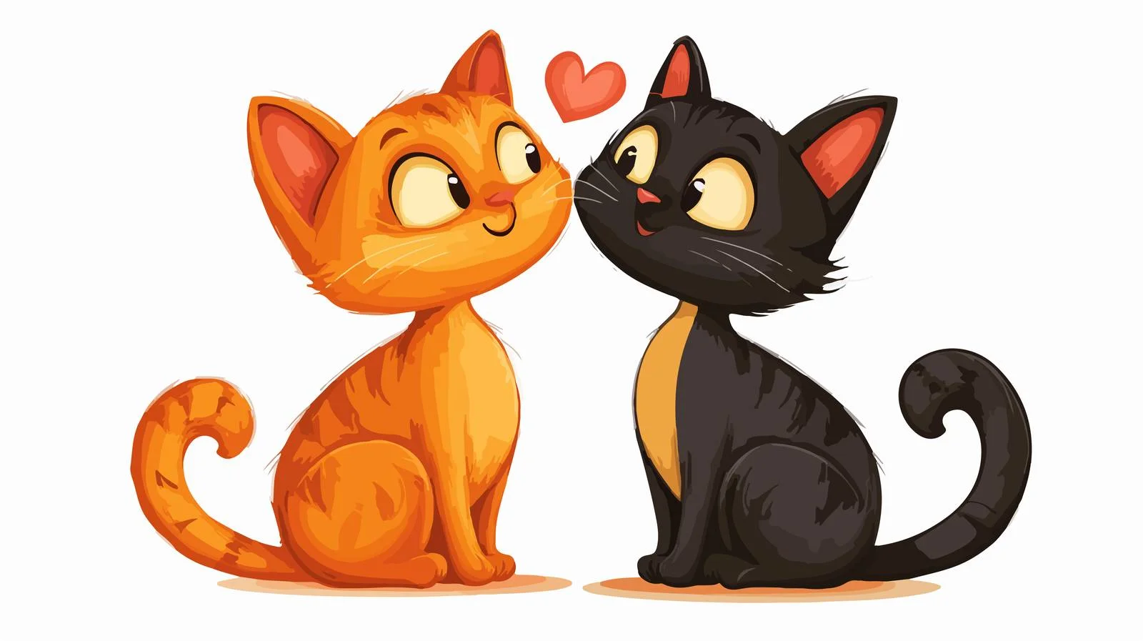 Retro Cartoon Cats in Love Vector — free download from Dotvec