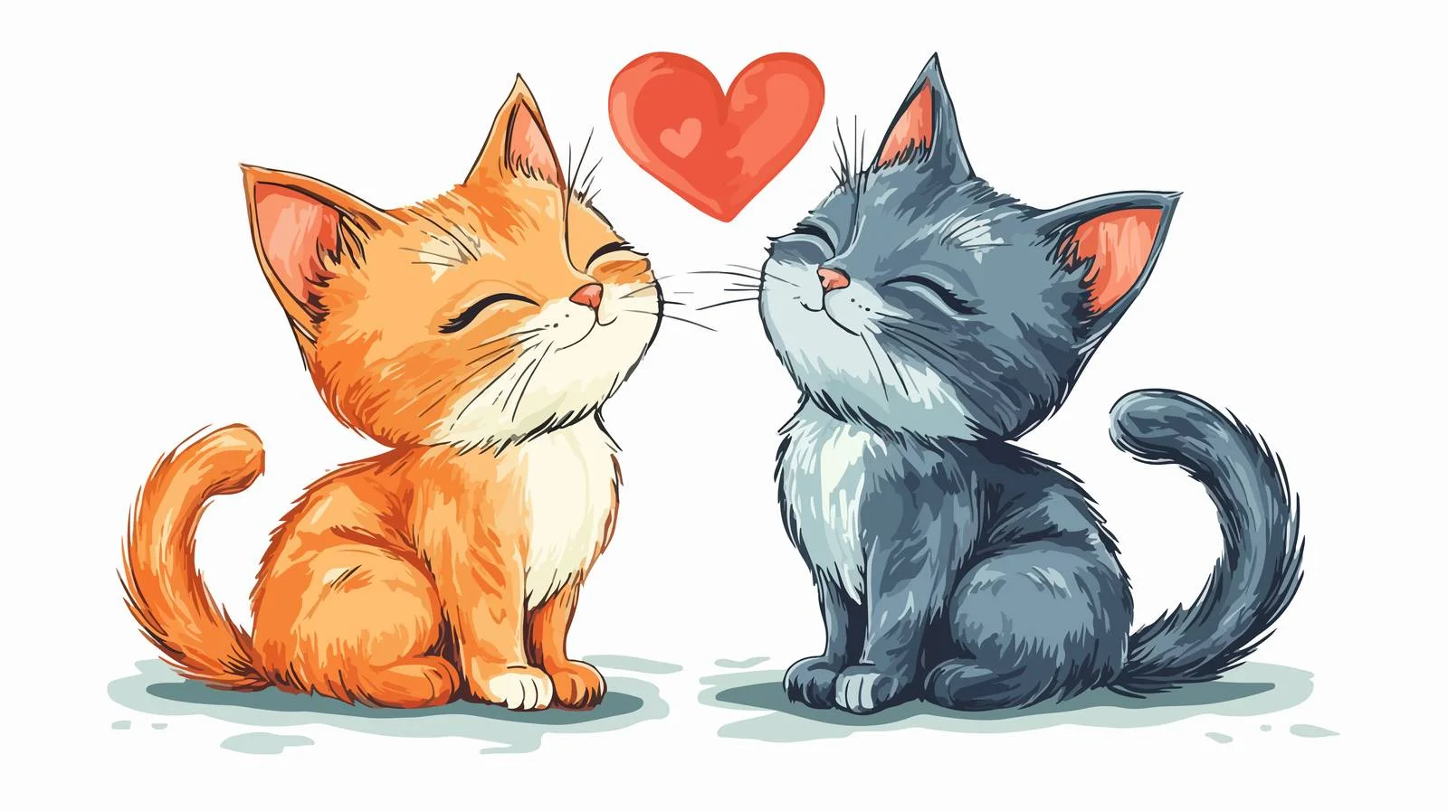Retro Cartoon Cats in Love Vector — free download from Dotvec