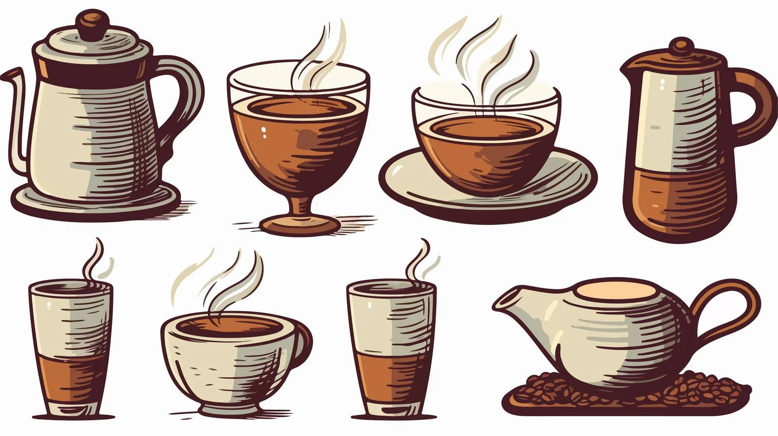 Retro Cartoon Coffee Vector Illustration — free download from Dotvec