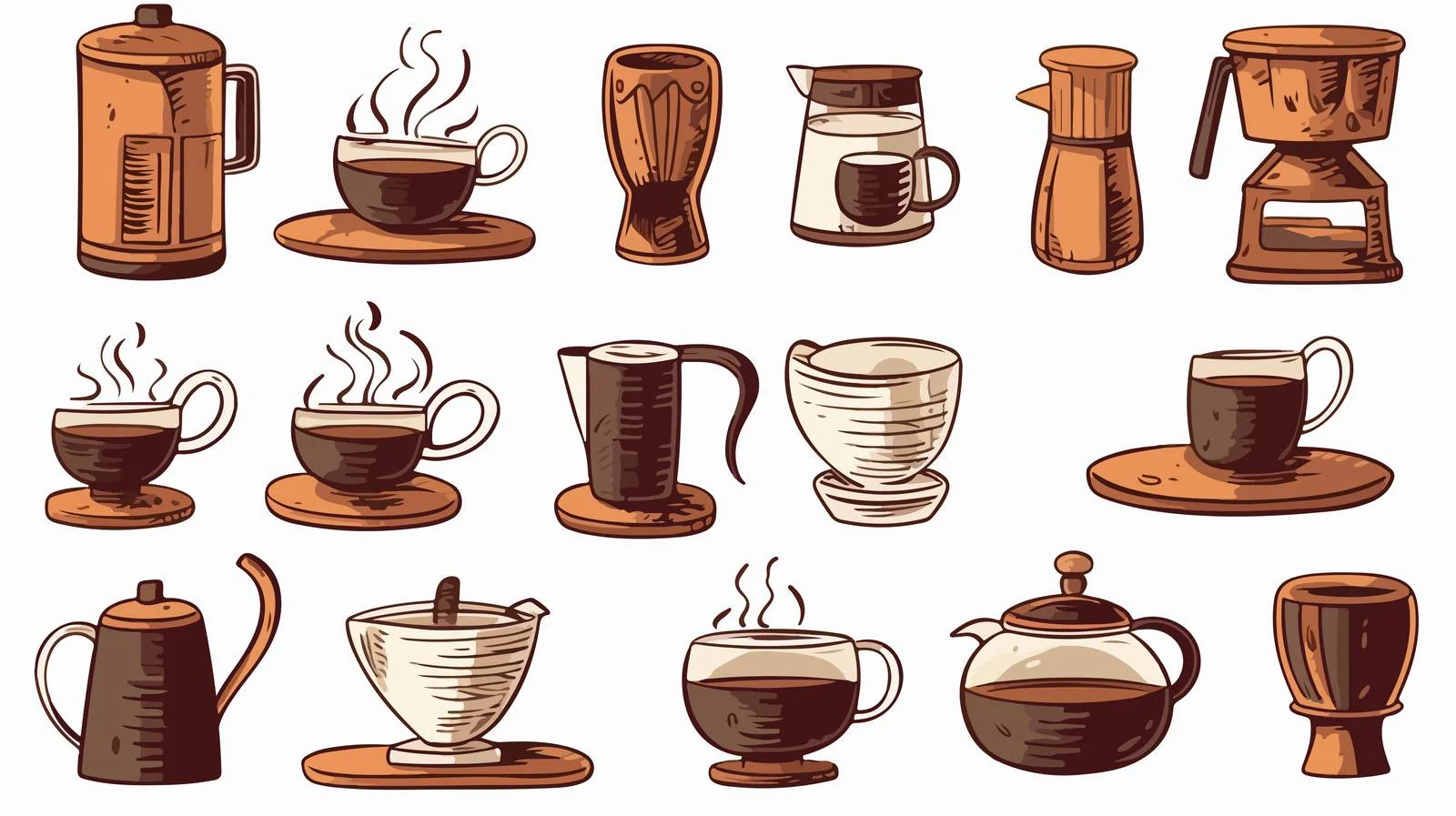 Vintage Coffee Cartoon Vector Illustration — free download from Dotvec