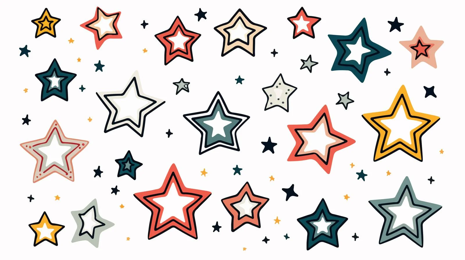Retro Cartoon Stars Doodle Illustration — free download from Dotvec