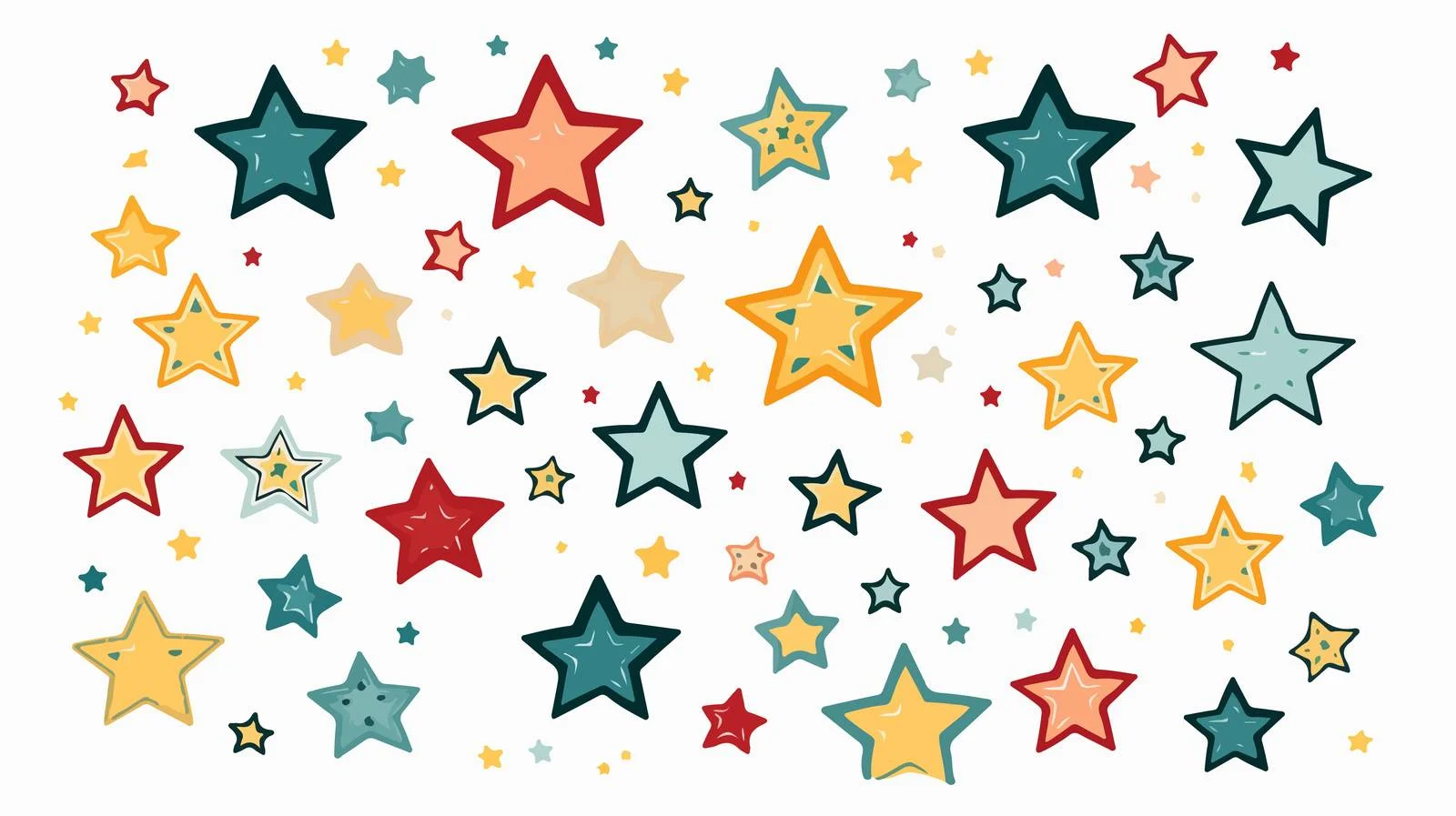Retro Cartoon Stars Doodle Decoration — free download from Dotvec
