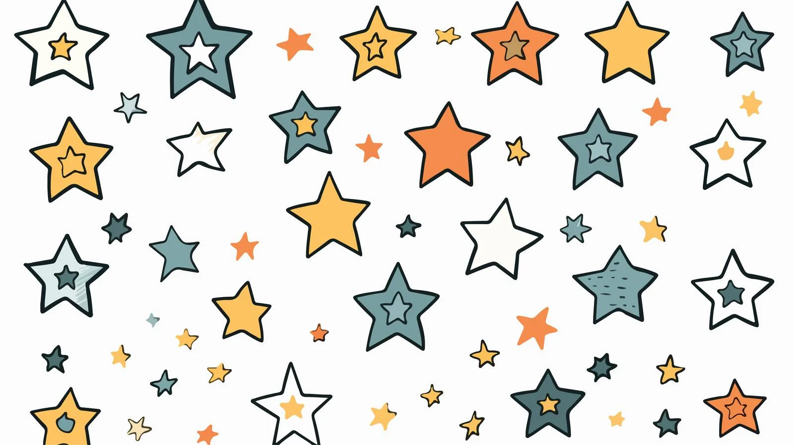 Retro Cartoon Decorative Stars Doodle — free download from Dotvec