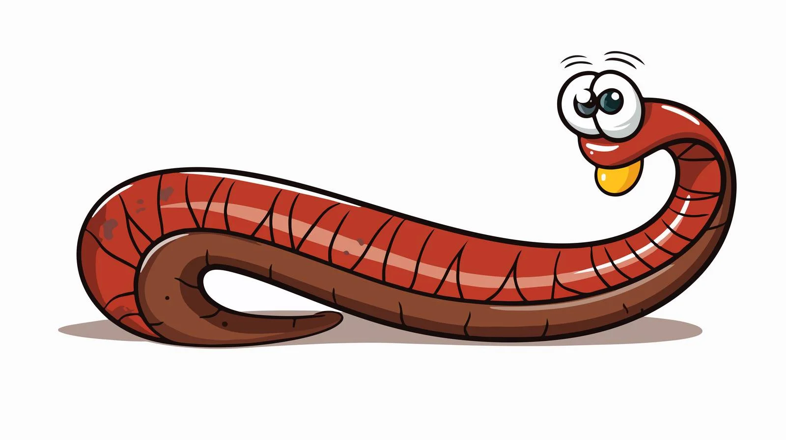Retro Earthworm Cartoon Vector Illustration — free download from Dotvec
