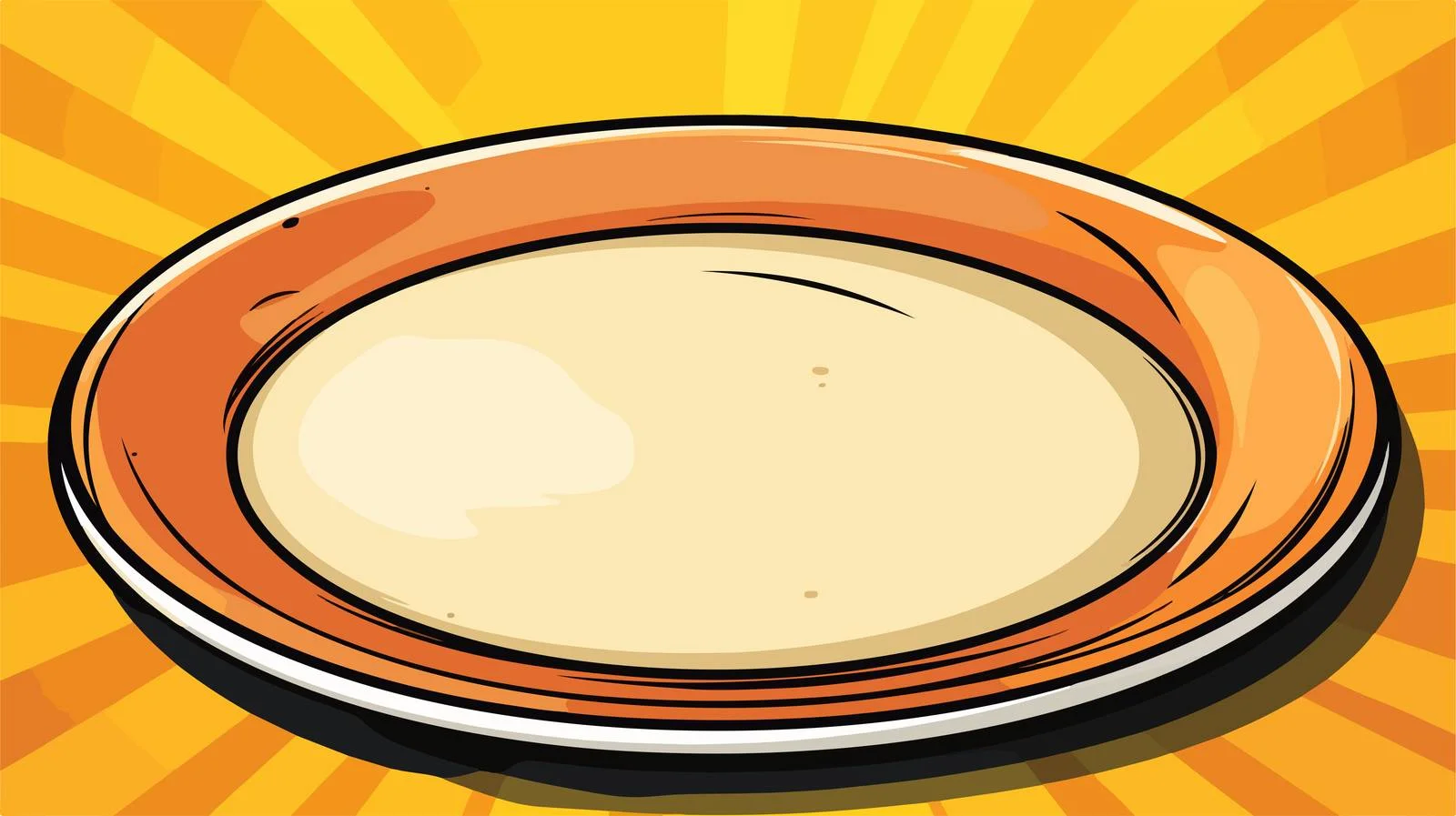 Retro Cartoon Hungry Plate — free download from Dotvec