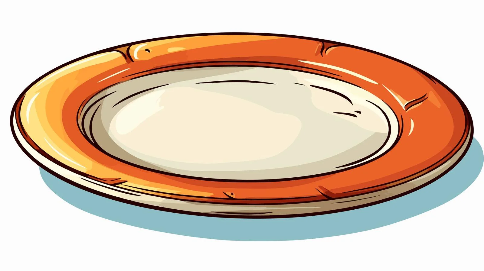 Vintage Hungry Plate Cartoon Illustration — free download from Dotvec