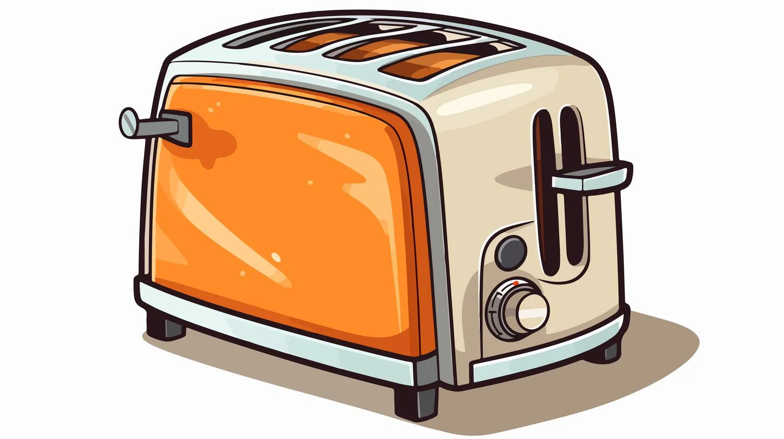 Vintage Faulty Toaster Cartoon Illustration — free download from Dotvec