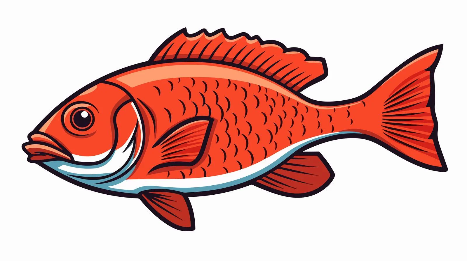 Vintage Cartoon Fish Illustration — free download from Dotvec