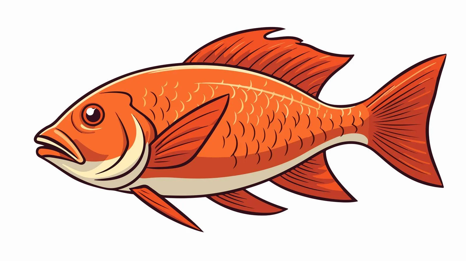 Retro Cartoon Fish Vector Illustration — free download from Dotvec